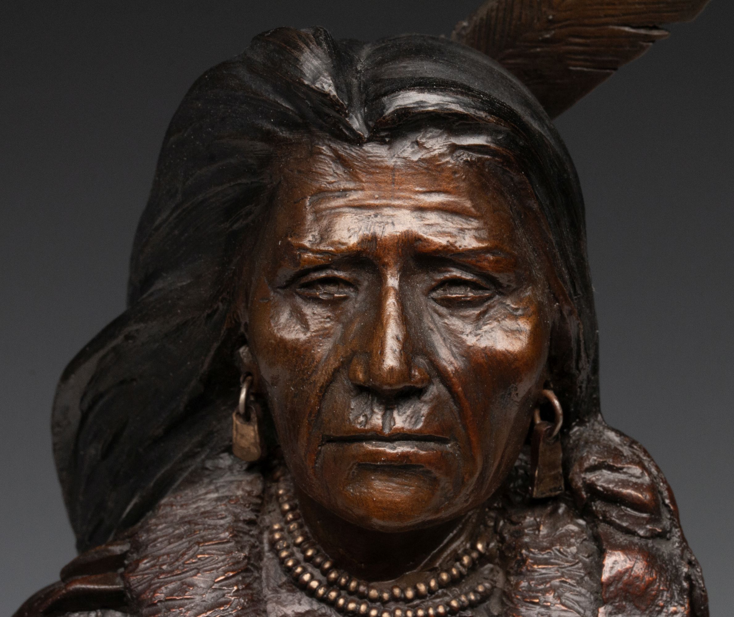 ORELAND JOE (B. 1958) PATINATED AND POLYCHROME BRONZE