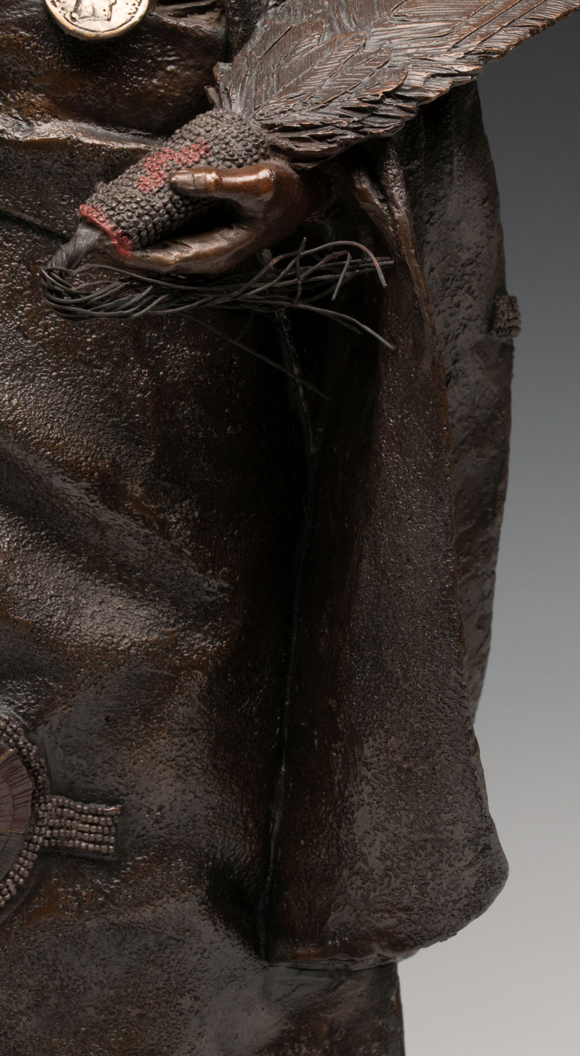 ORELAND JOE (B. 1958) PATINATED AND POLYCHROME BRONZE