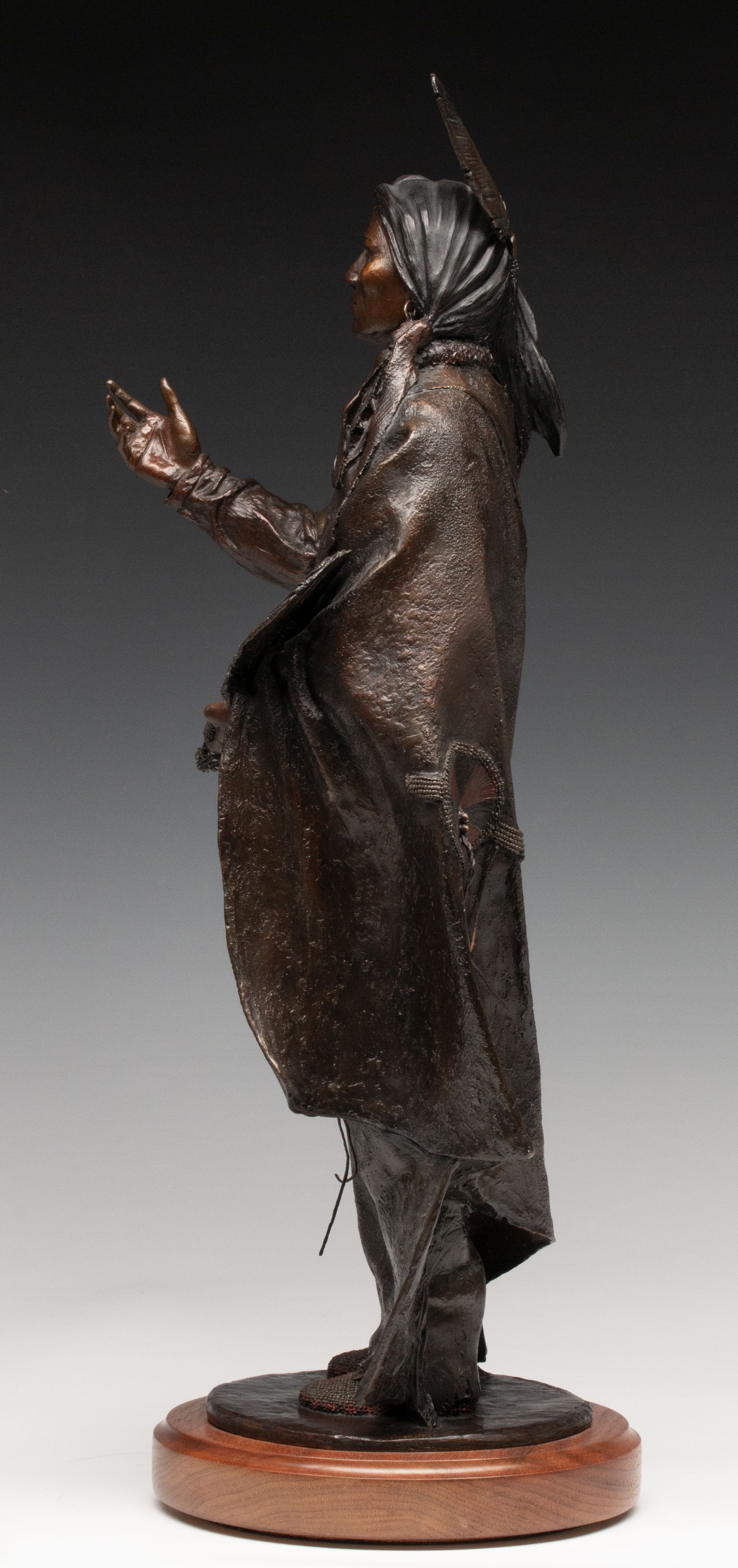 ORELAND JOE (B. 1958) PATINATED AND POLYCHROME BRONZE