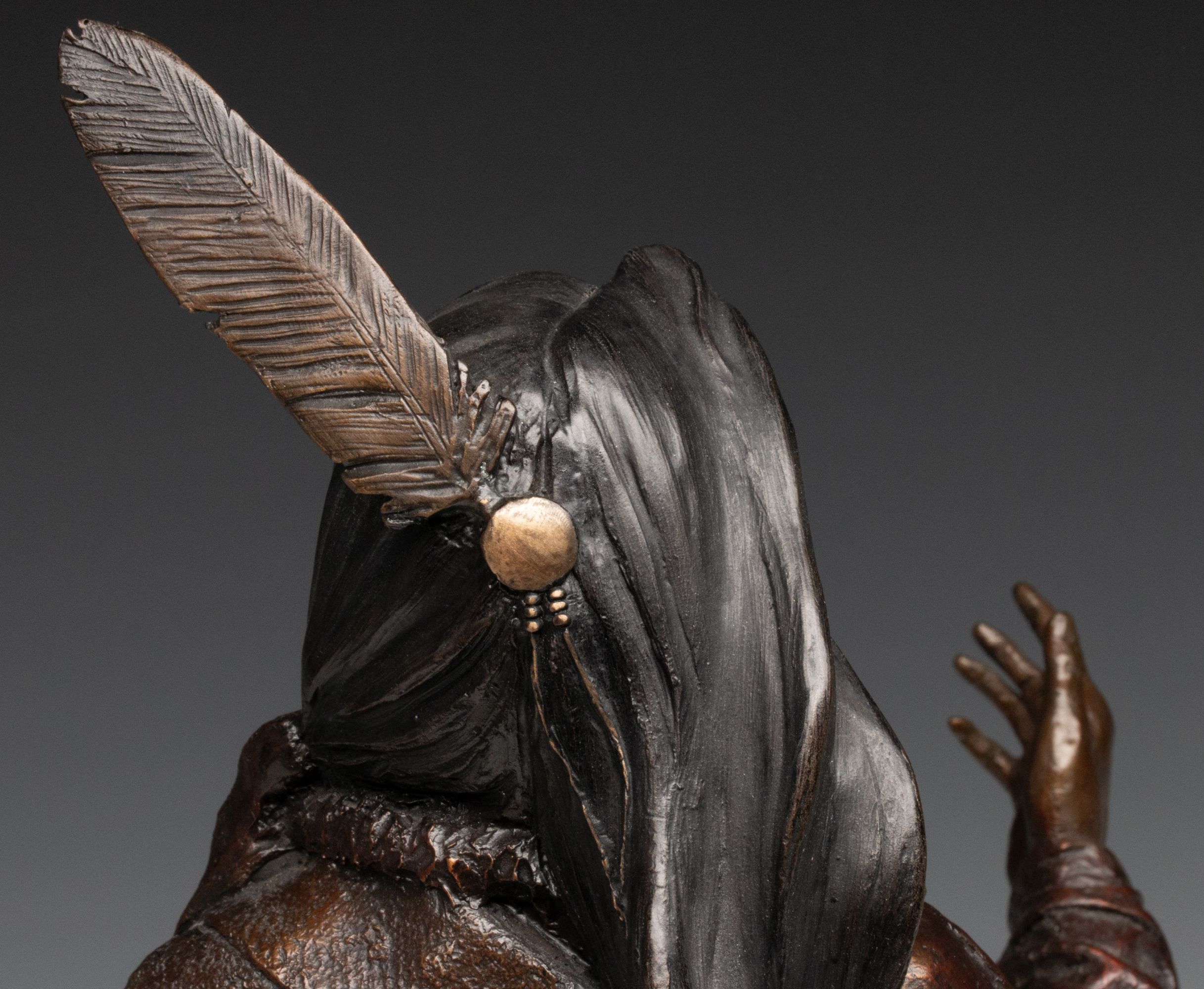 ORELAND JOE (B. 1958) PATINATED AND POLYCHROME BRONZE