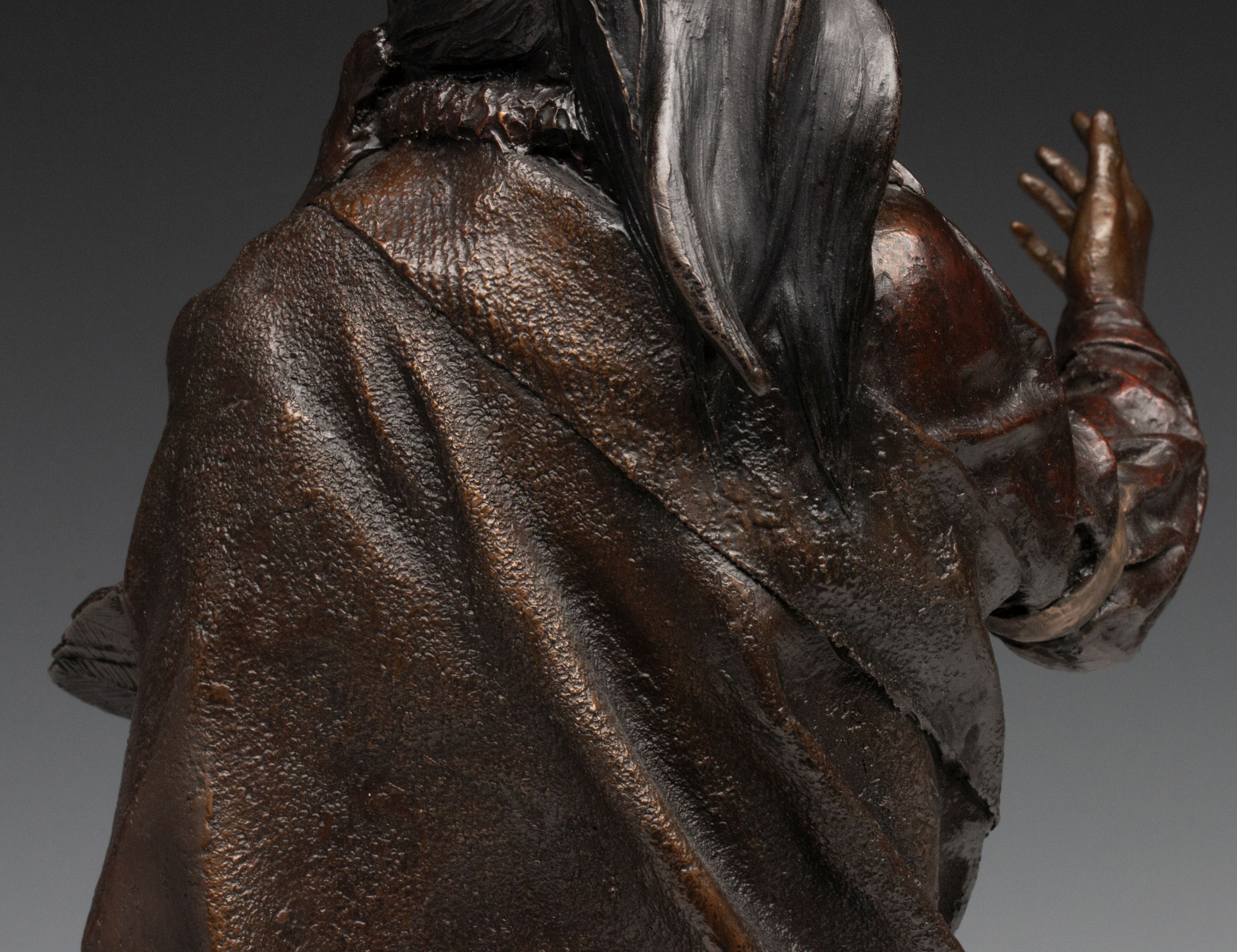 ORELAND JOE (B. 1958) PATINATED AND POLYCHROME BRONZE
