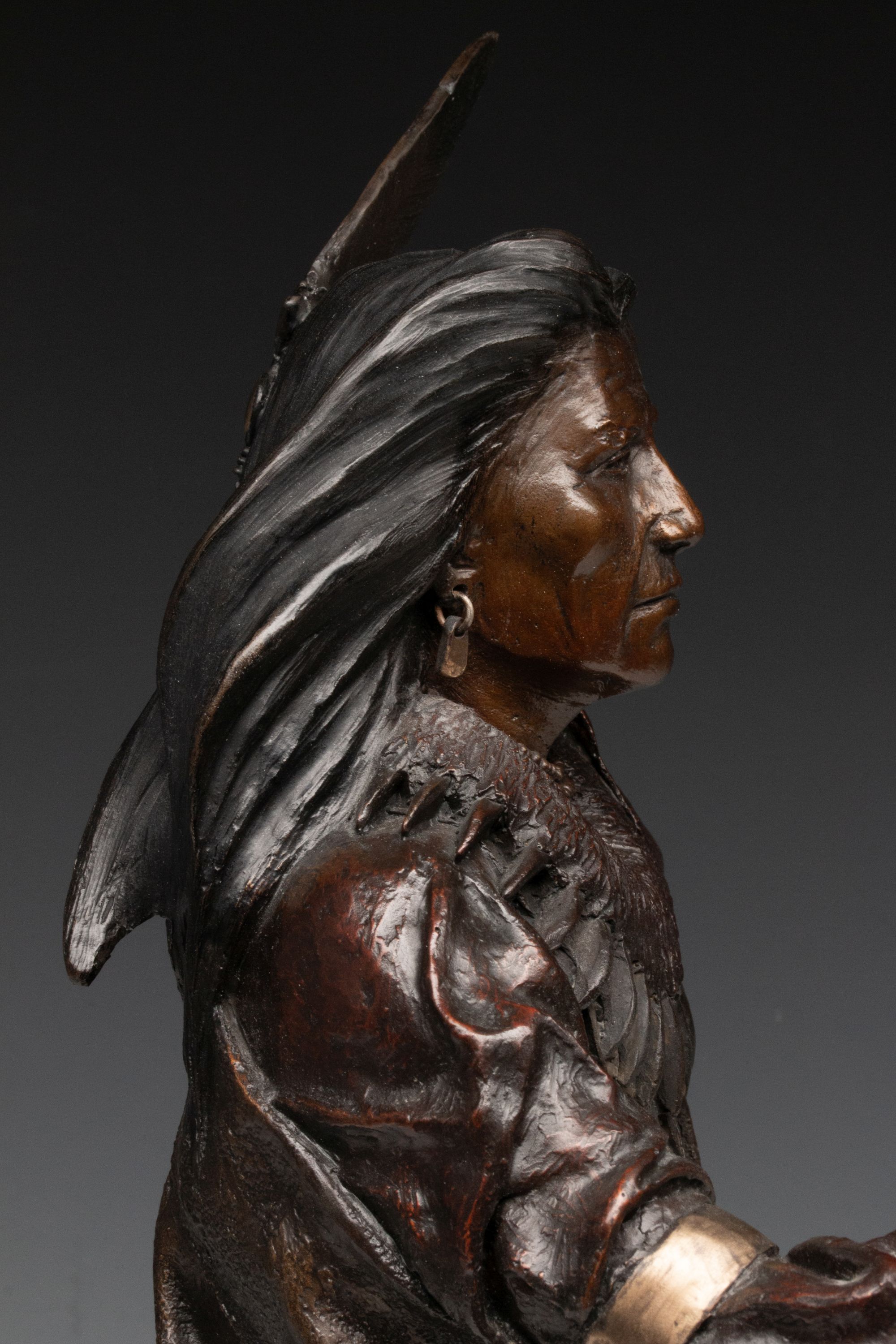 ORELAND JOE (B. 1958) PATINATED AND POLYCHROME BRONZE