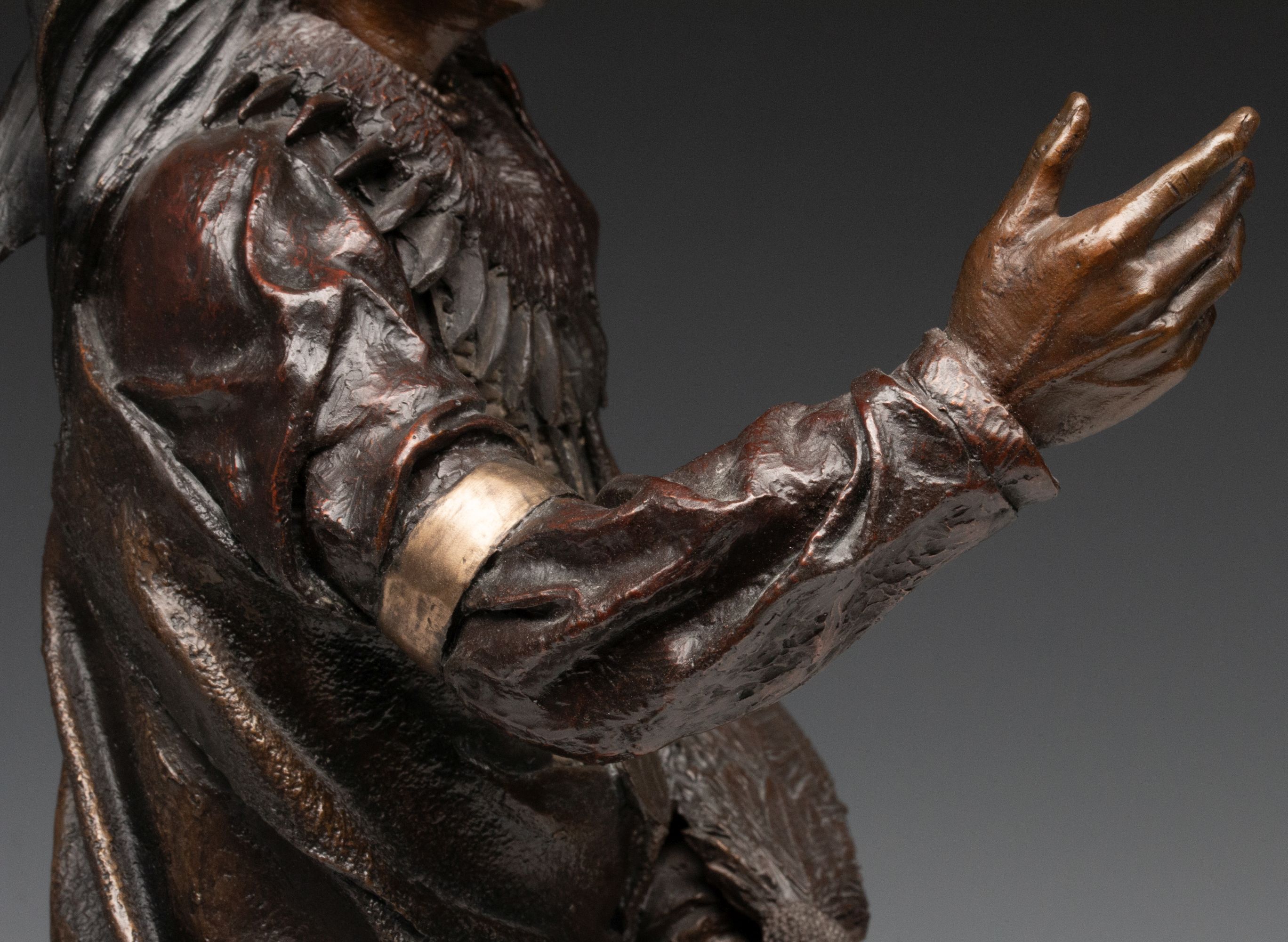 ORELAND JOE (B. 1958) PATINATED AND POLYCHROME BRONZE