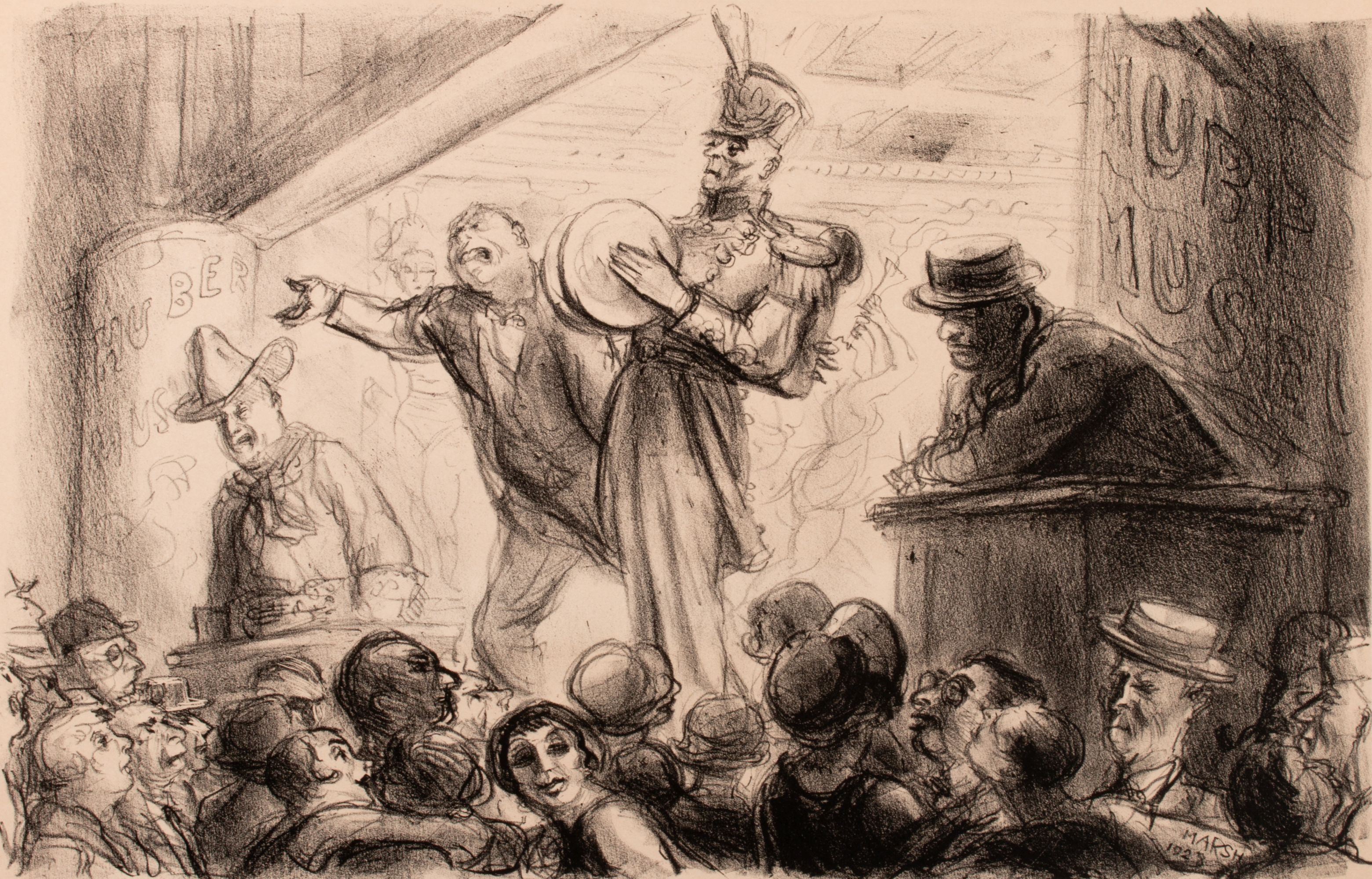 REGINALD MARSH (1898-1954) SIGNED LITHO ON CHINE COLLÉ