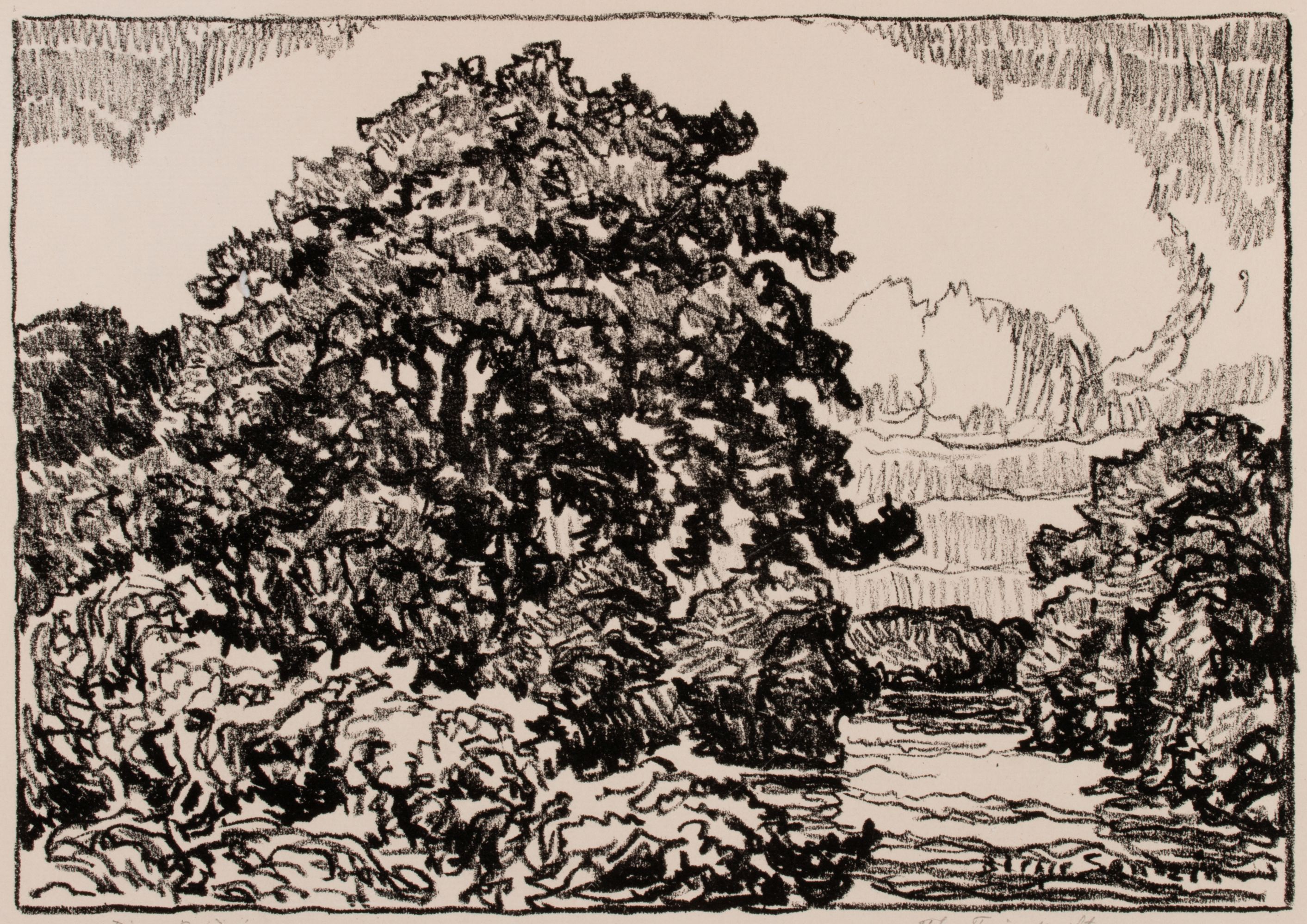BIRGER SANDZÉN (1871-1954) PENCIL SIGNED LITHOGRAPH