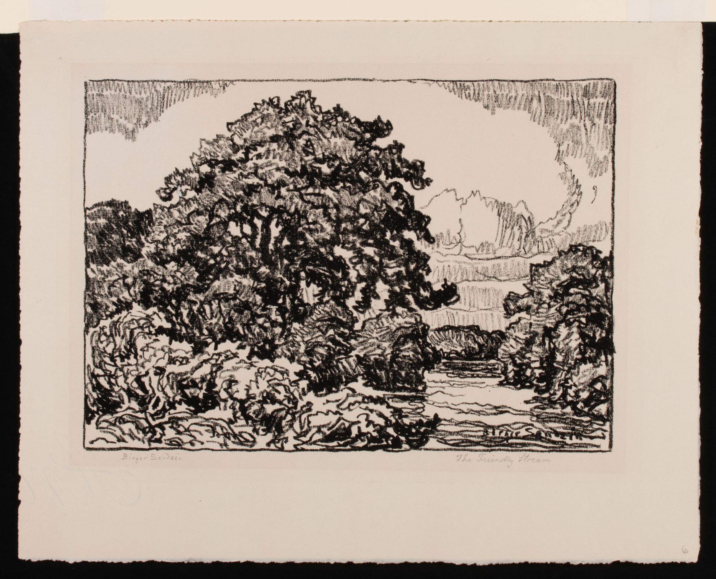 BIRGER SANDZÉN (1871-1954) PENCIL SIGNED LITHOGRAPH