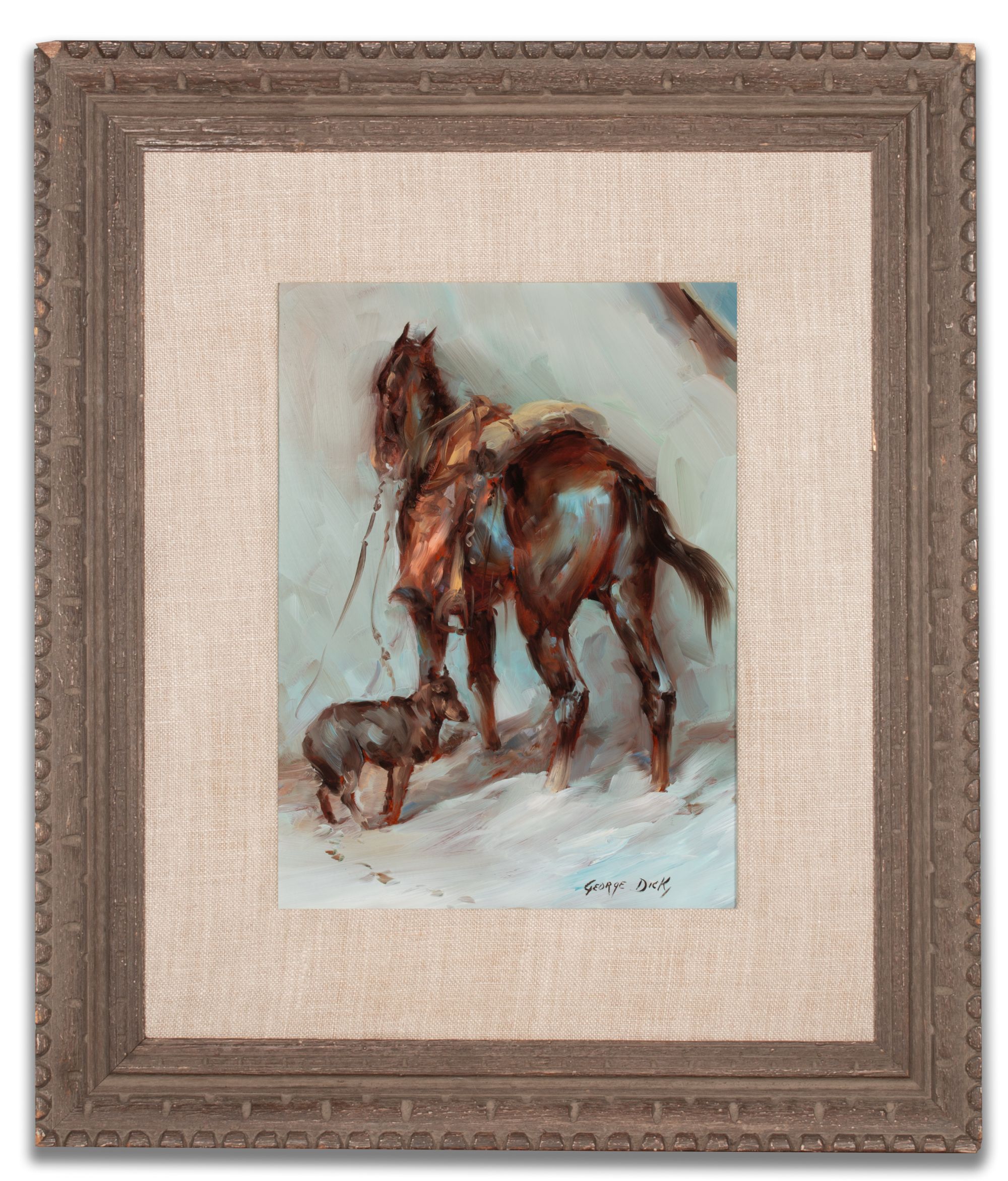 GEORGE DICK (1916-1978) OIL ON ARTIST'S BOARD