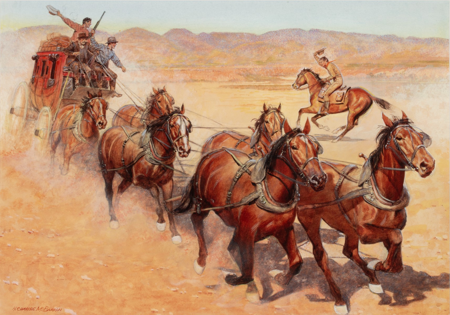 HUGH McBARRON (1902-1992) WATERCOLOR ILLUSTRATION