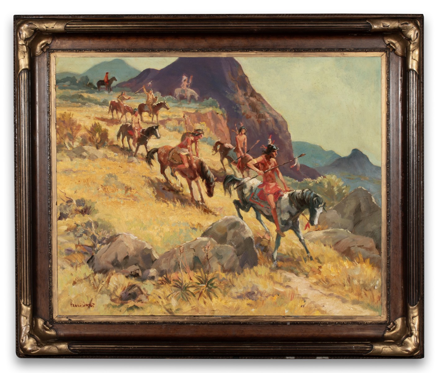 FRANK W. KENT(1912-1977) VIEW WITH NATIVE AMERICANS