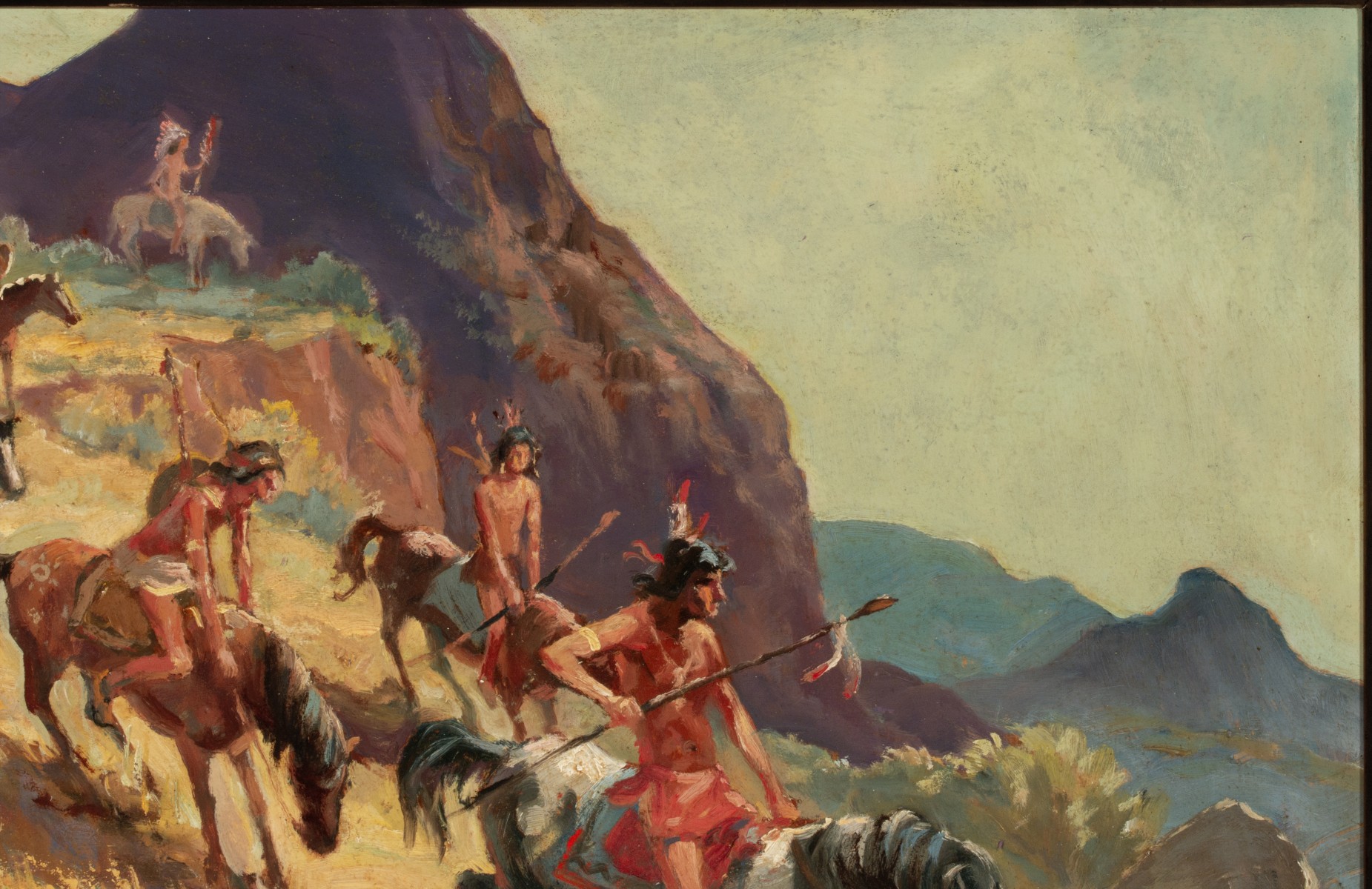 FRANK W. KENT(1912-1977) VIEW WITH NATIVE AMERICANS