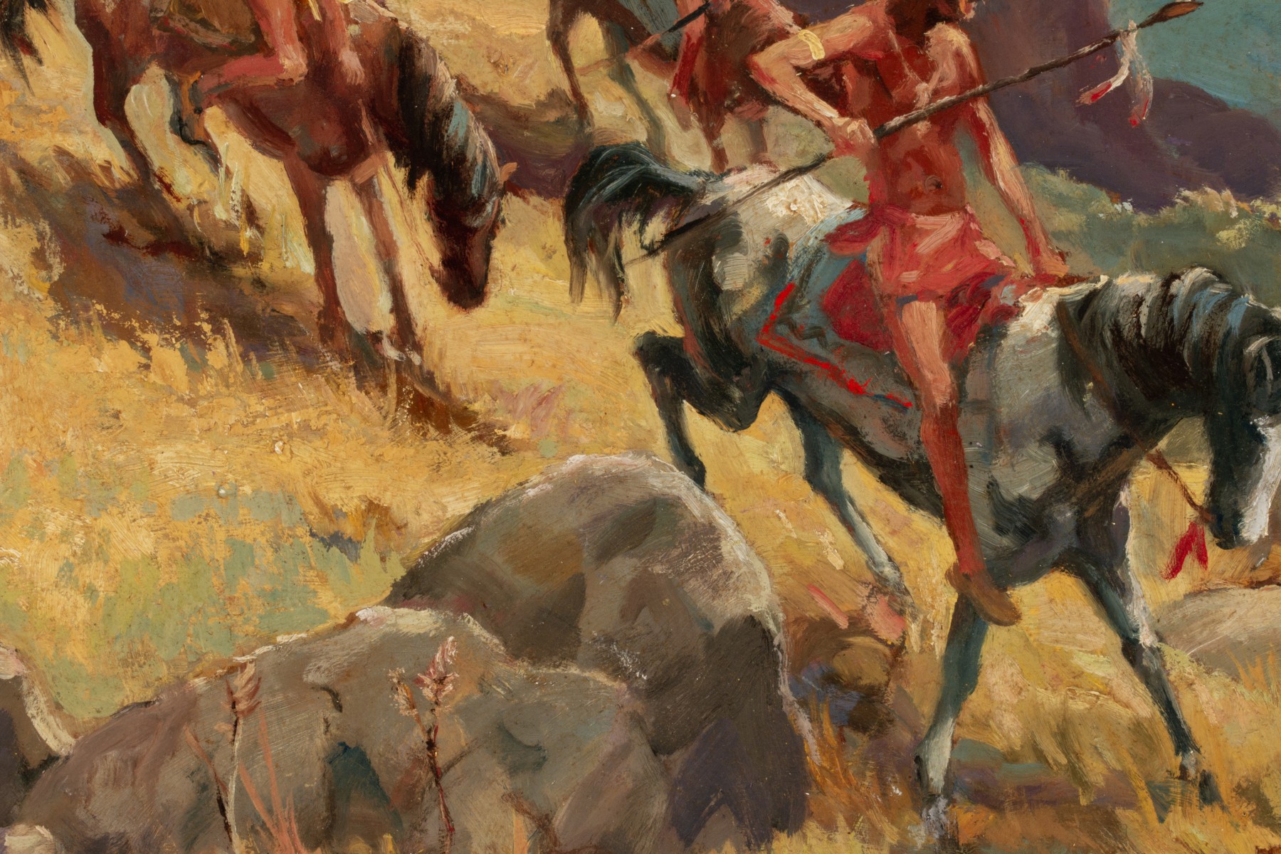 FRANK W. KENT(1912-1977) VIEW WITH NATIVE AMERICANS