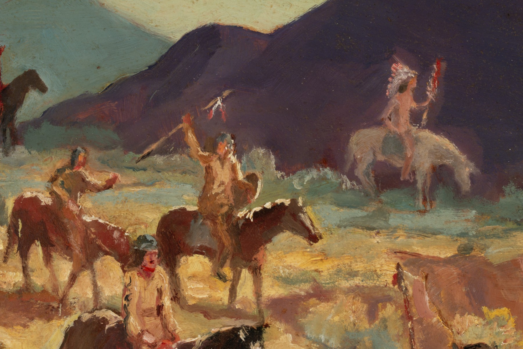 FRANK W. KENT(1912-1977) VIEW WITH NATIVE AMERICANS