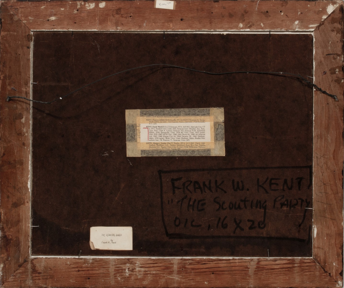 FRANK W. KENT(1912-1977) VIEW WITH NATIVE AMERICANS