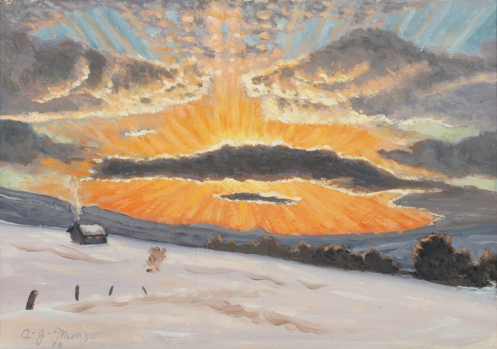 ANTHONY MANZO (B. 1938) OIL ON MASONITE