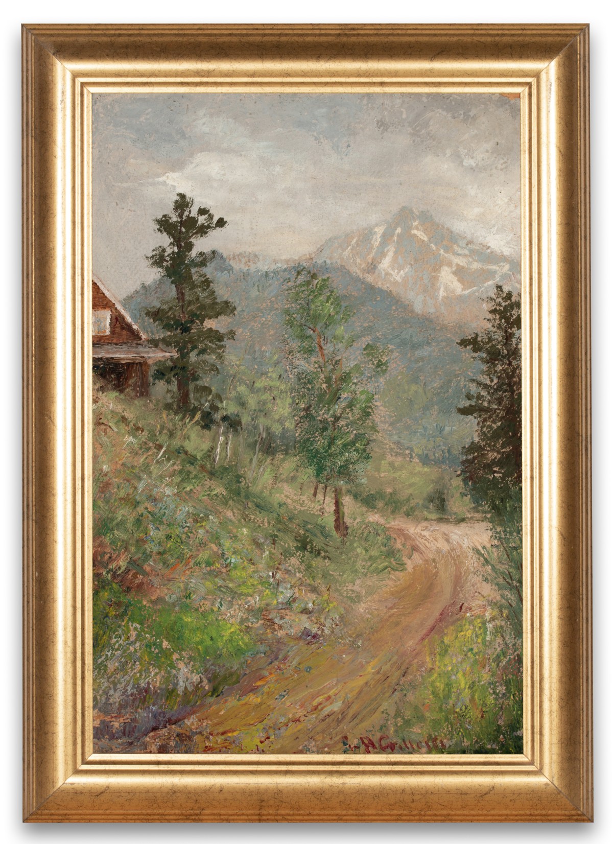 LESTER GILLETTE (1855-1940) OIL ON ARTIST'S BOARD