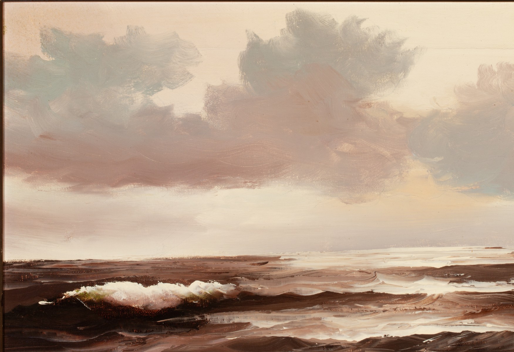 EARLY 20TH C. OIL ON CANVAS SEASCAPE SIGNED W. LAYMAN