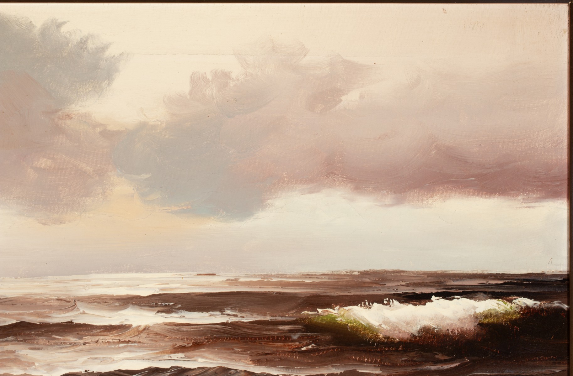 EARLY 20TH C. OIL ON CANVAS SEASCAPE SIGNED W. LAYMAN