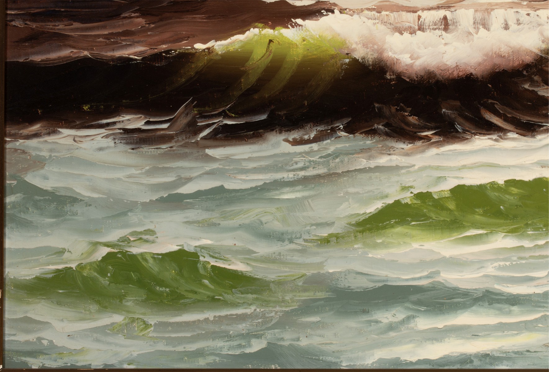 EARLY 20TH C. OIL ON CANVAS SEASCAPE SIGNED W. LAYMAN