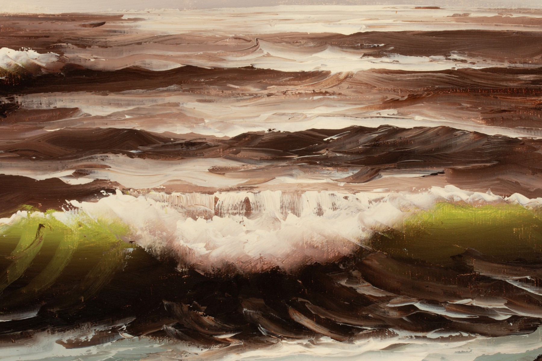 EARLY 20TH C. OIL ON CANVAS SEASCAPE SIGNED W. LAYMAN