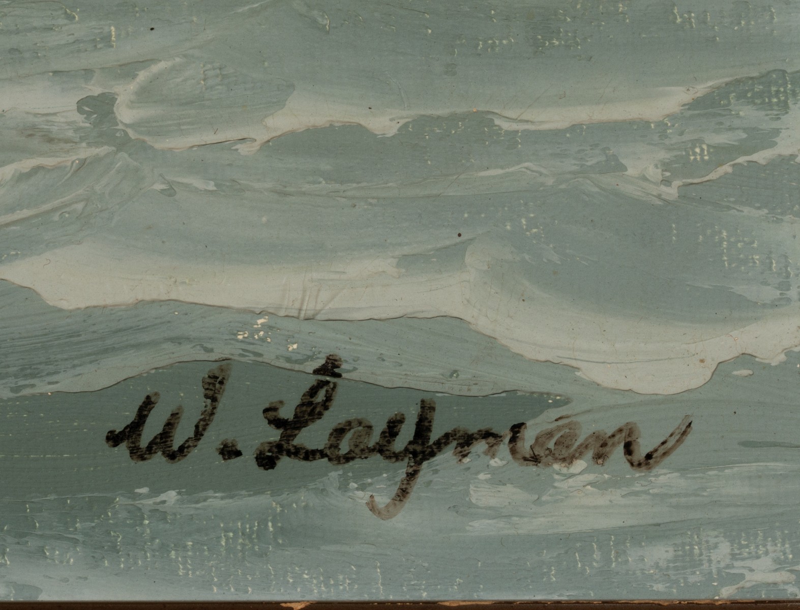 EARLY 20TH C. OIL ON CANVAS SEASCAPE SIGNED W. LAYMAN