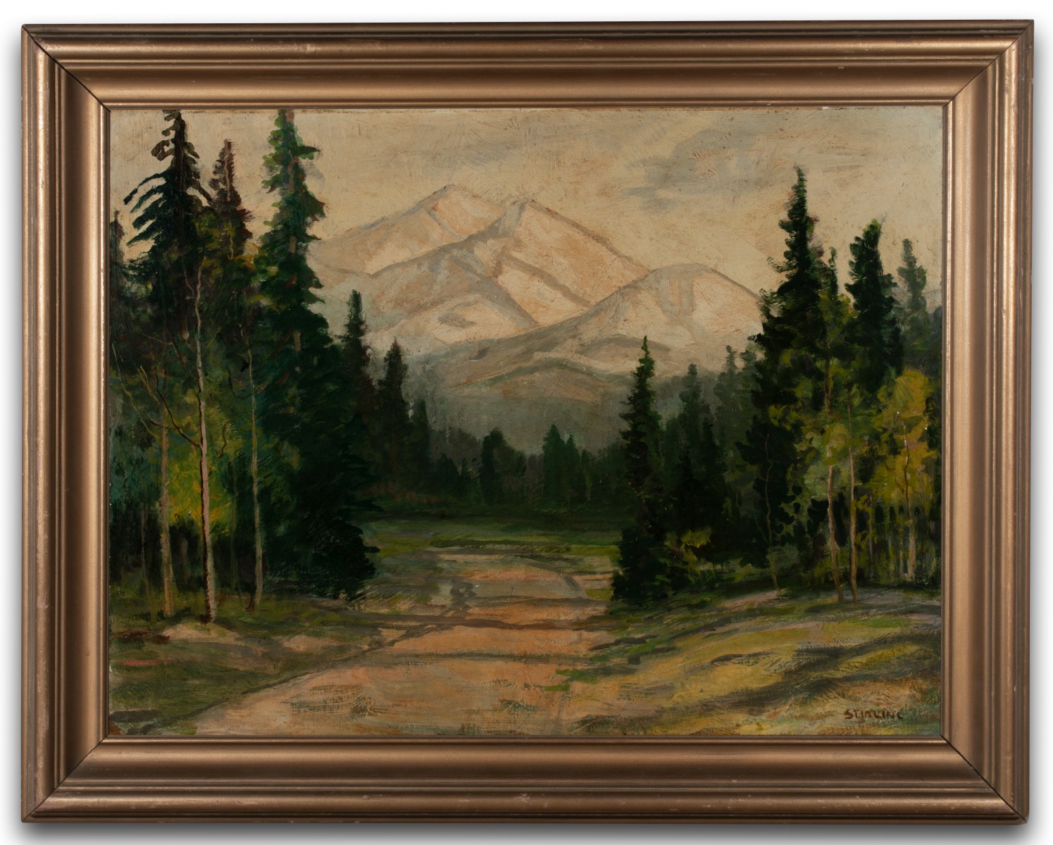 DAVID STIRLING (1887-1971) OIL ON ARTIST'S BOARD