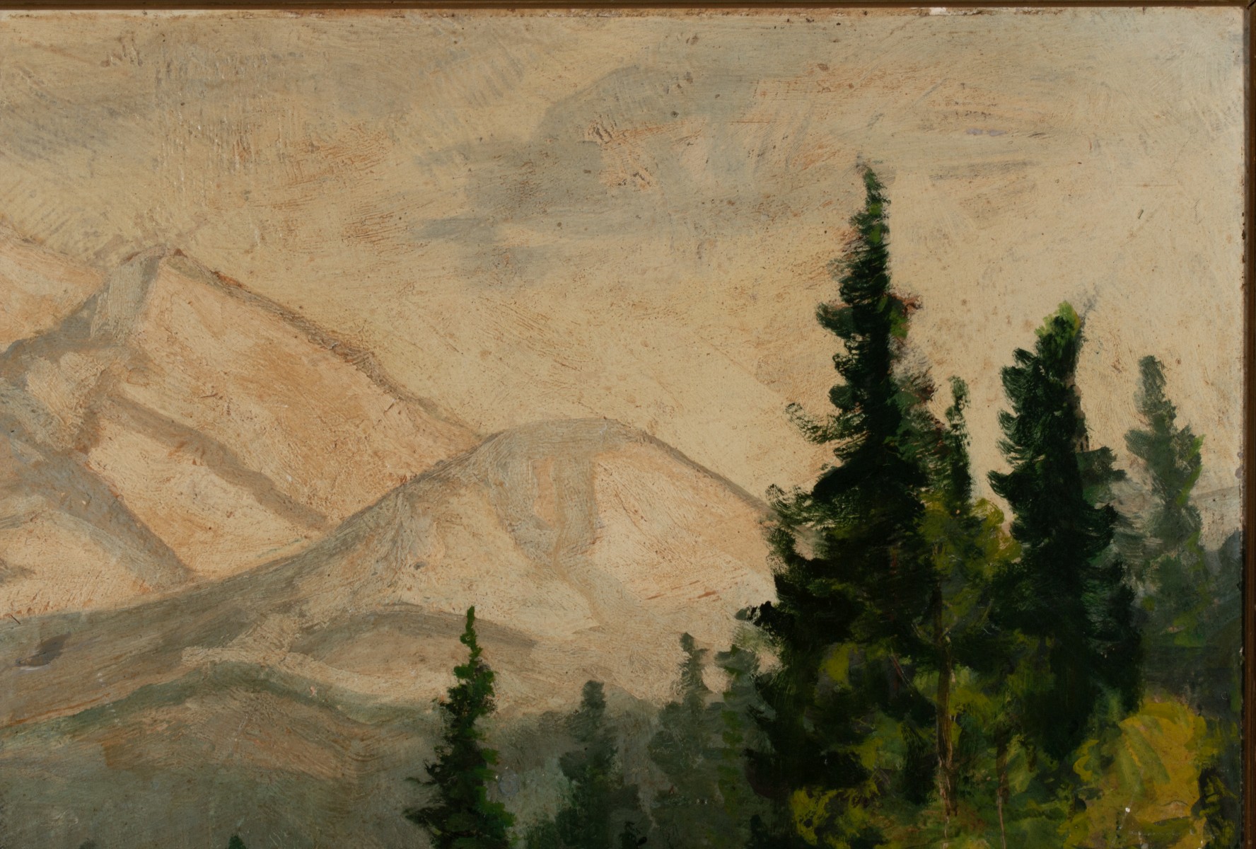 DAVID STIRLING (1887-1971) OIL ON ARTIST'S BOARD