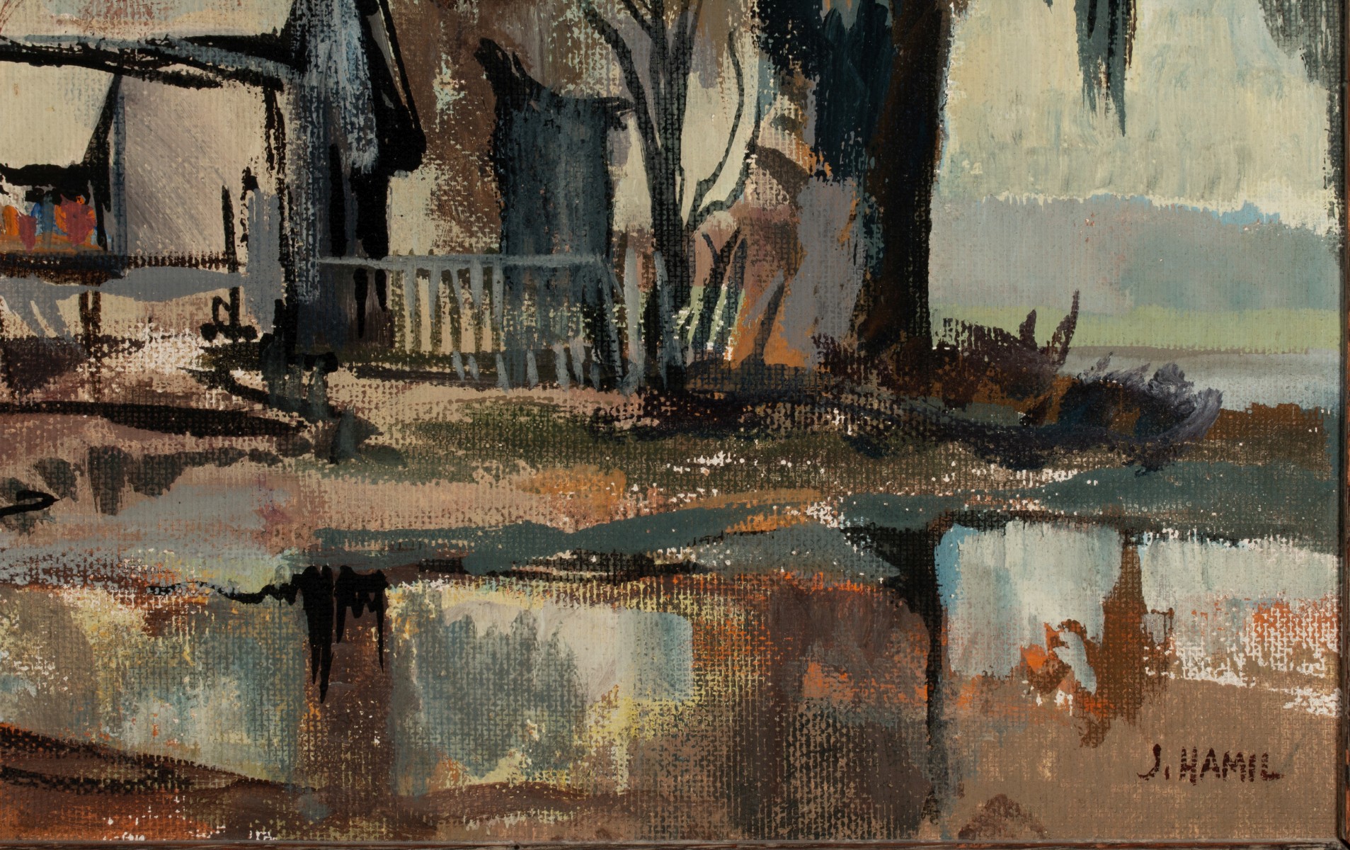 JAMES HAMIL (1937-2022) UNUSUAL OIL PAINTING