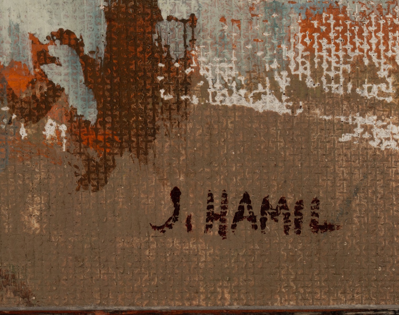 JAMES HAMIL (1937-2022) UNUSUAL OIL PAINTING