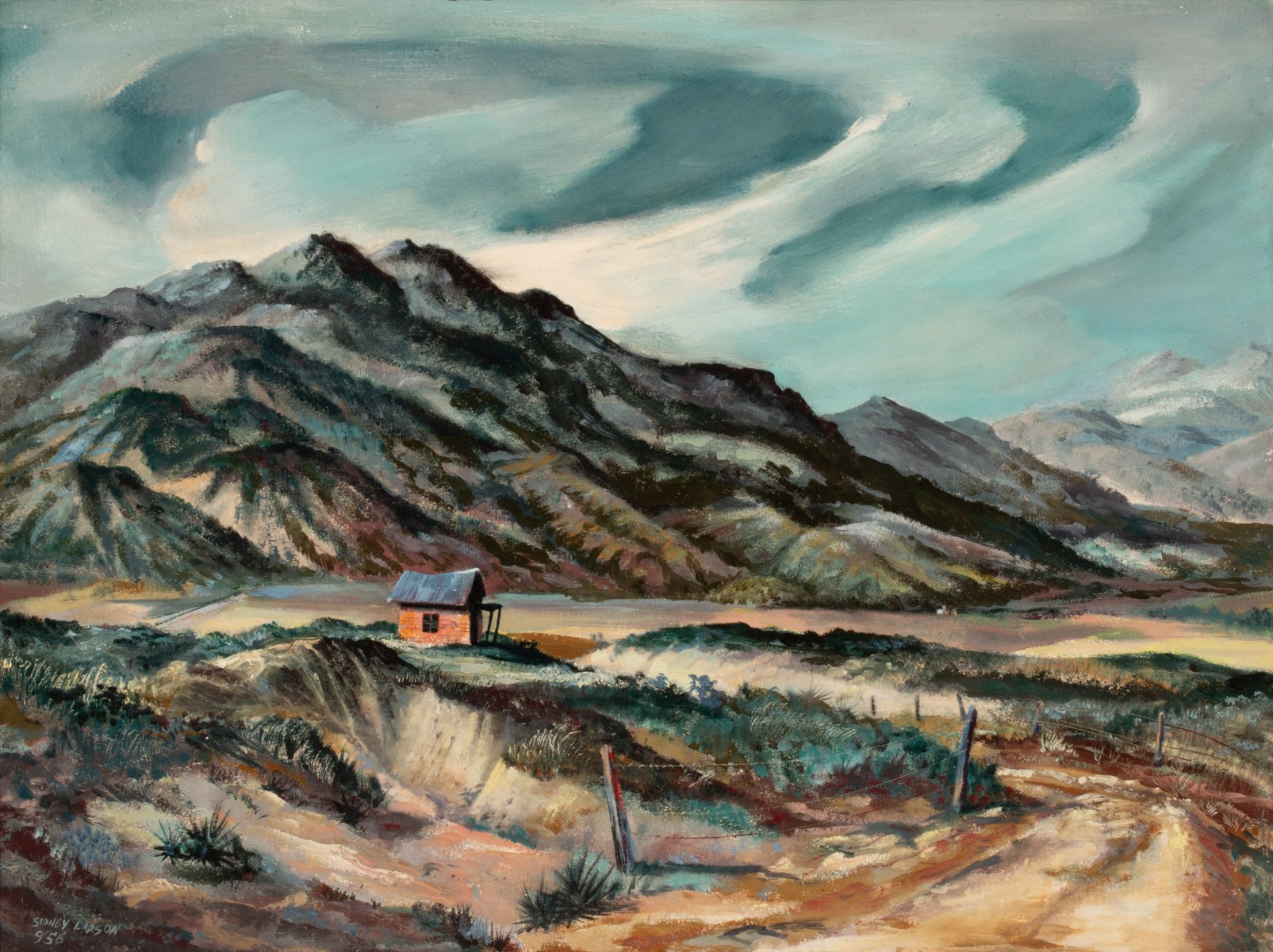 SIDNEY LARSON (1923-2009) OIL ON MASONITE