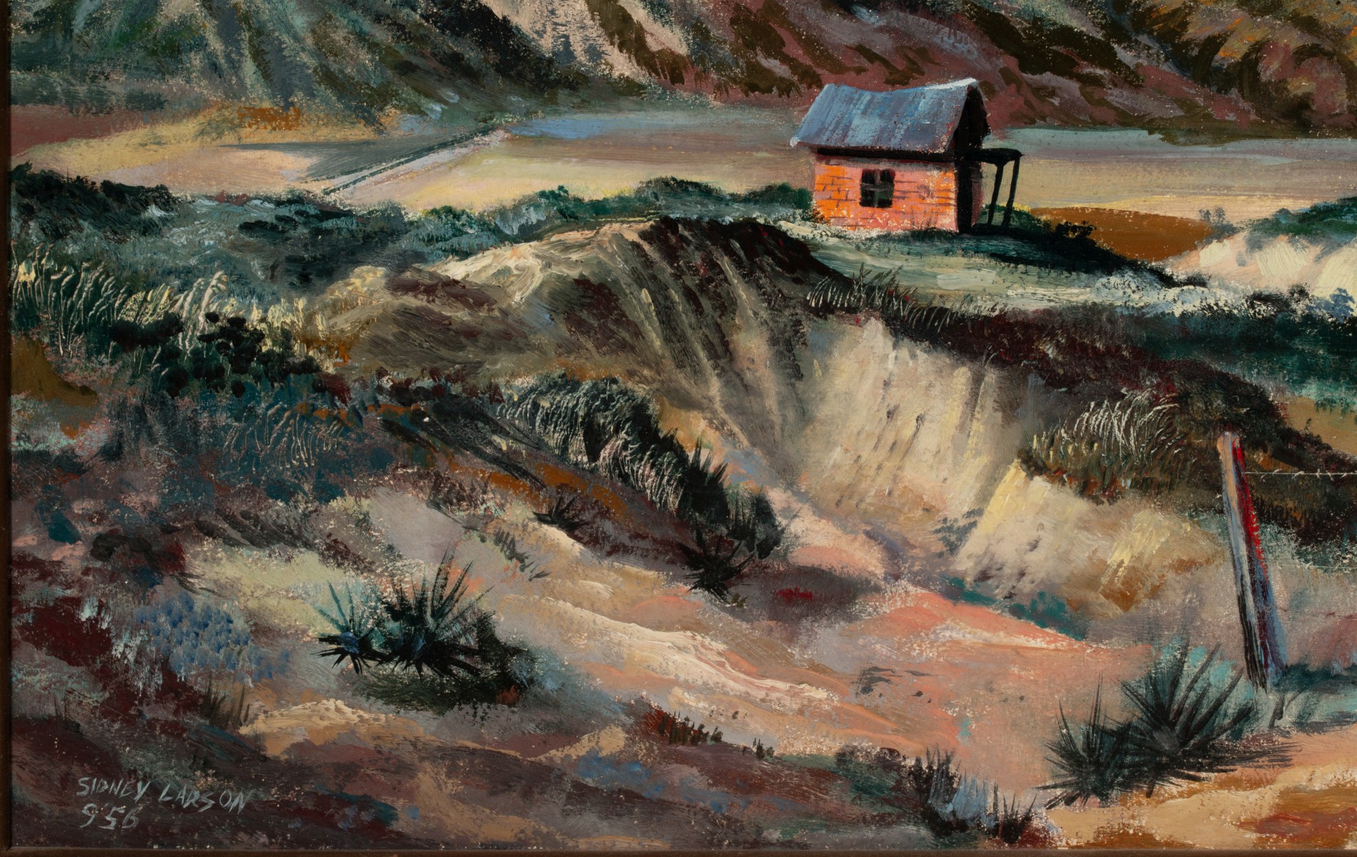SIDNEY LARSON (1923-2009) OIL ON MASONITE