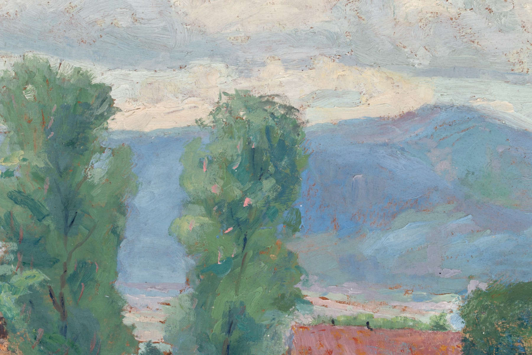 LESTER GILLETTE (1855-1940) OIL ON ARTIST'S BOARD