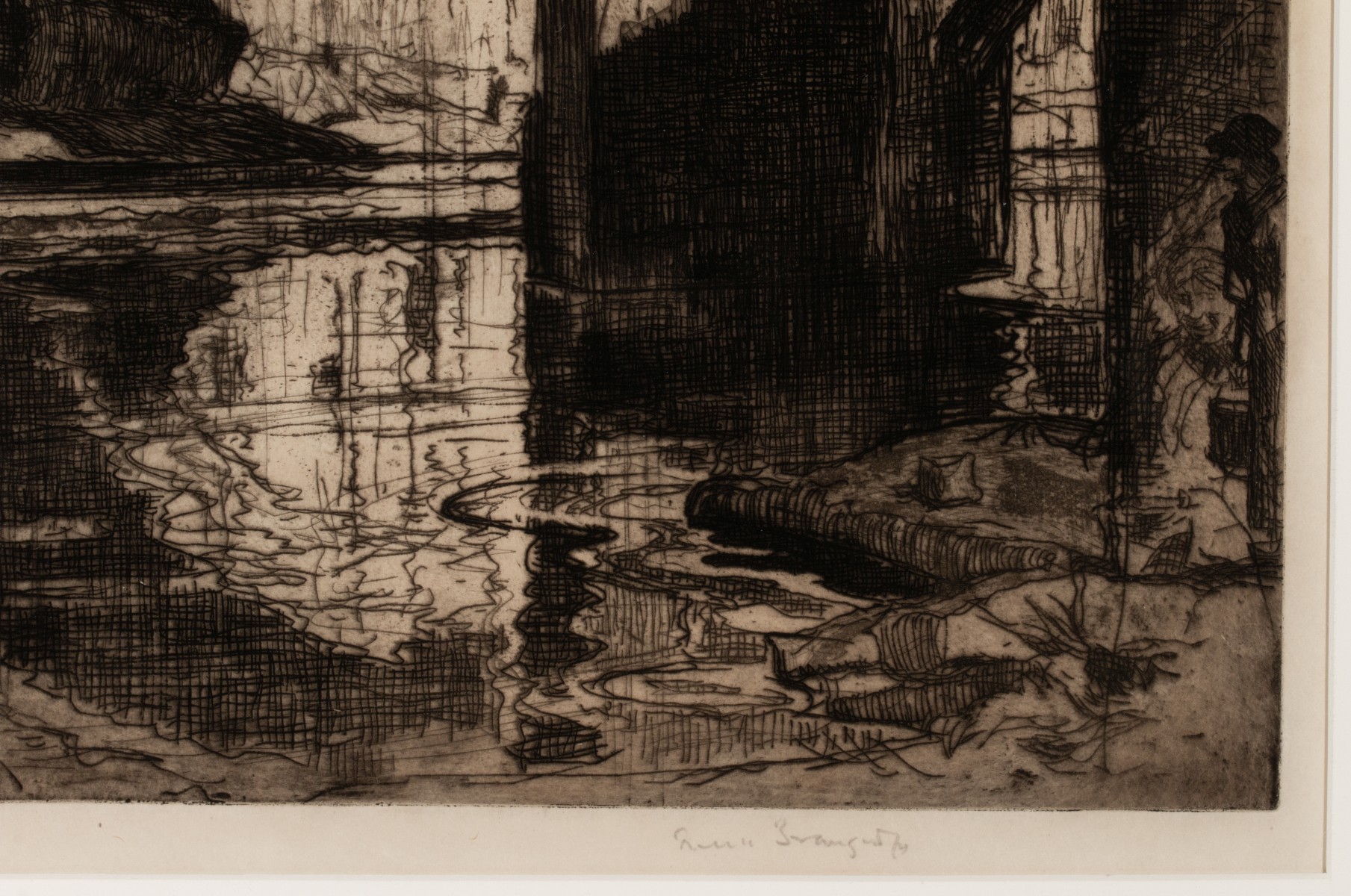 FRANK BRANGWYN (1867-1956) PENCIL SIGNED ETCHINGS (2)