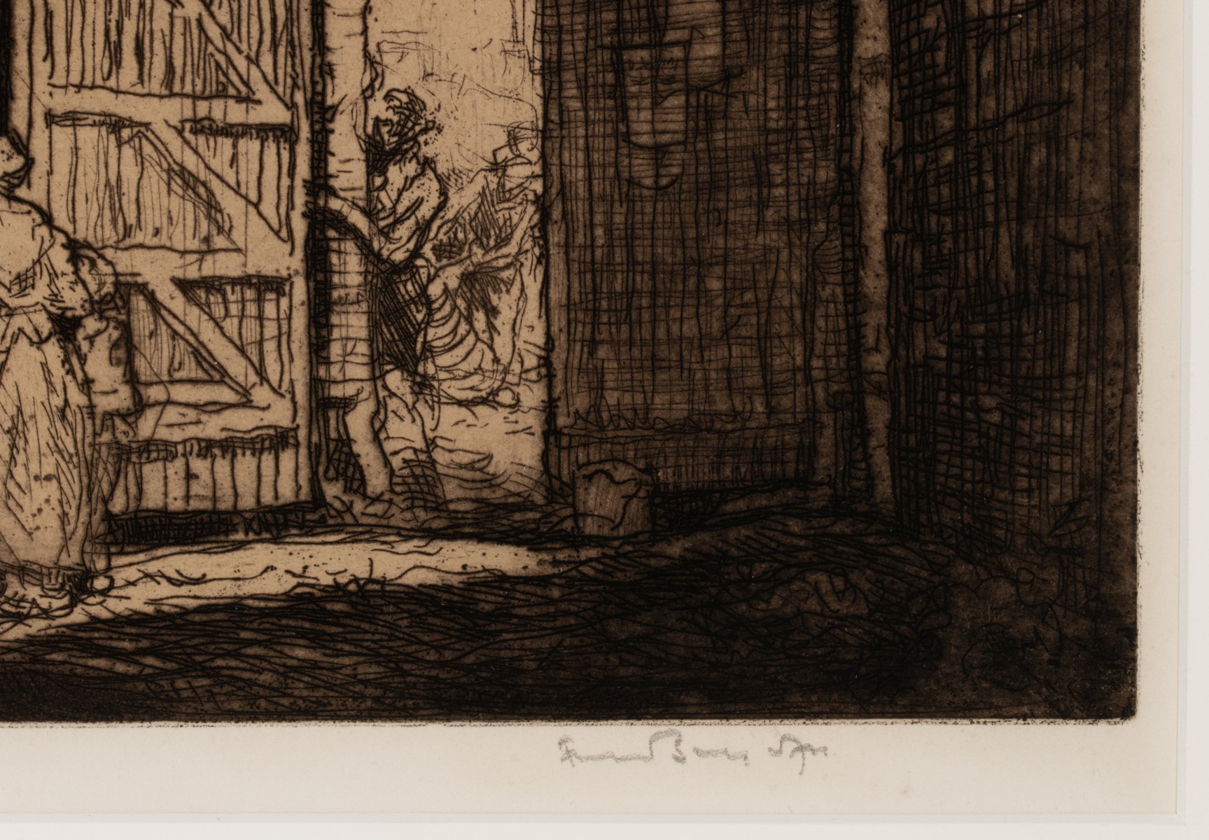 FRANK BRANGWYN (1867-1956) PENCIL SIGNED ETCHINGS (2)