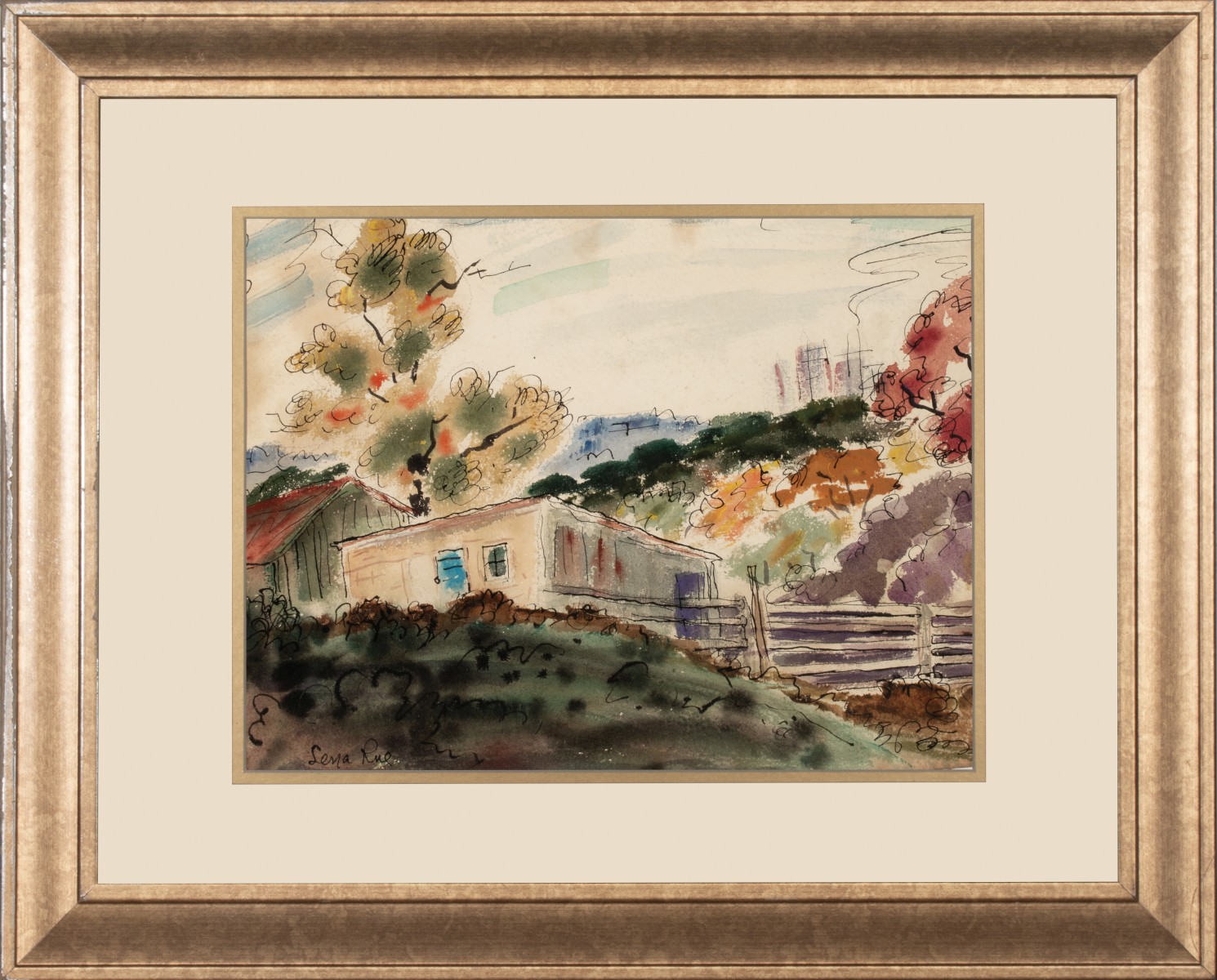 LENA RUE (1900-2000) WATERCOLORS ON PAPER (TWO WORKS)