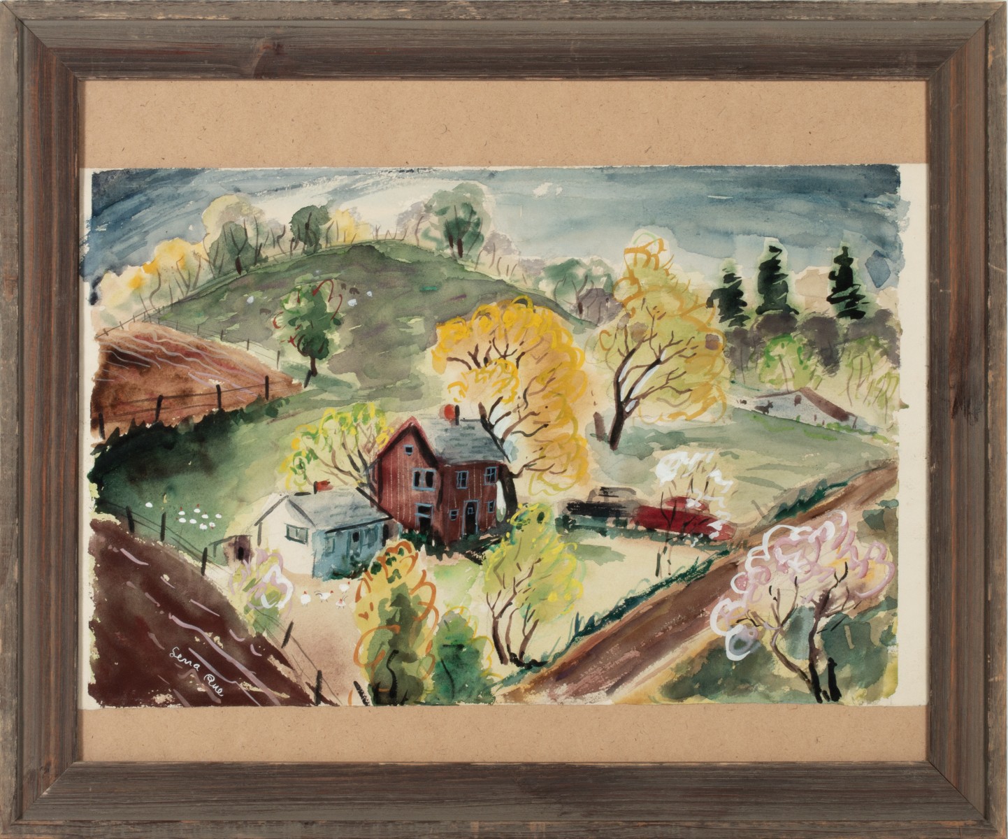LENA RUE (1900-2000) WATERCOLORS ON PAPER (TWO WORKS)