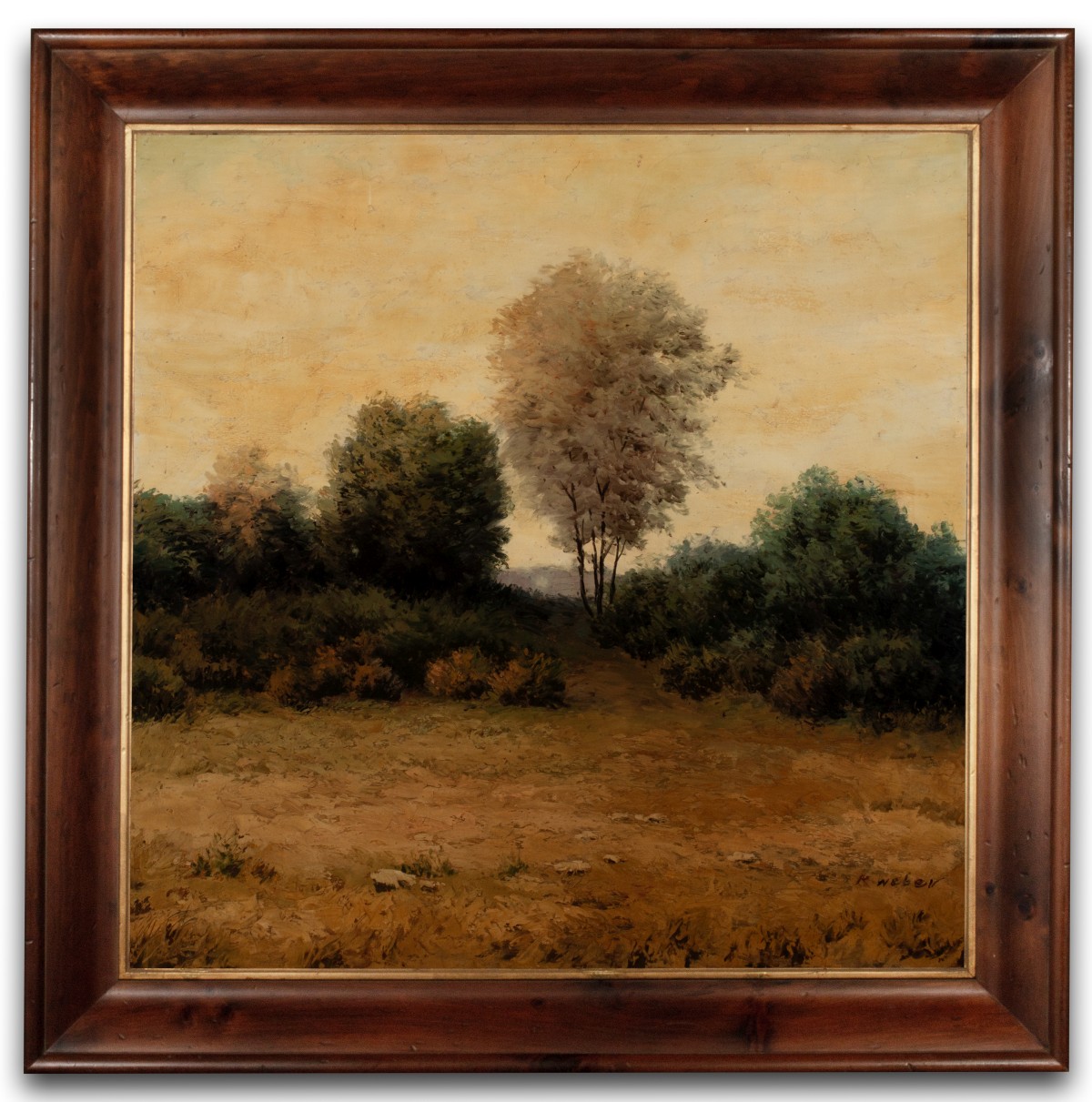 A GOOD BARBIZON SCHOOL STYLE LANDSCAPE SIGNED R. WEBER