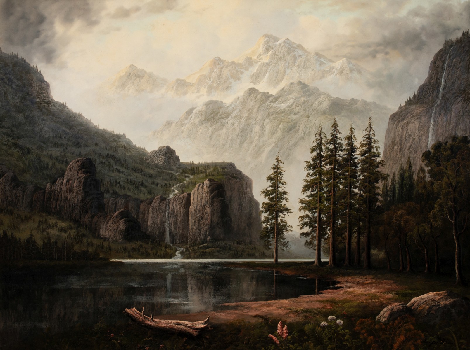 A 20TH CENTURY MOUNTAIN LANDSCAPE SIGNED E. PORTHIAN