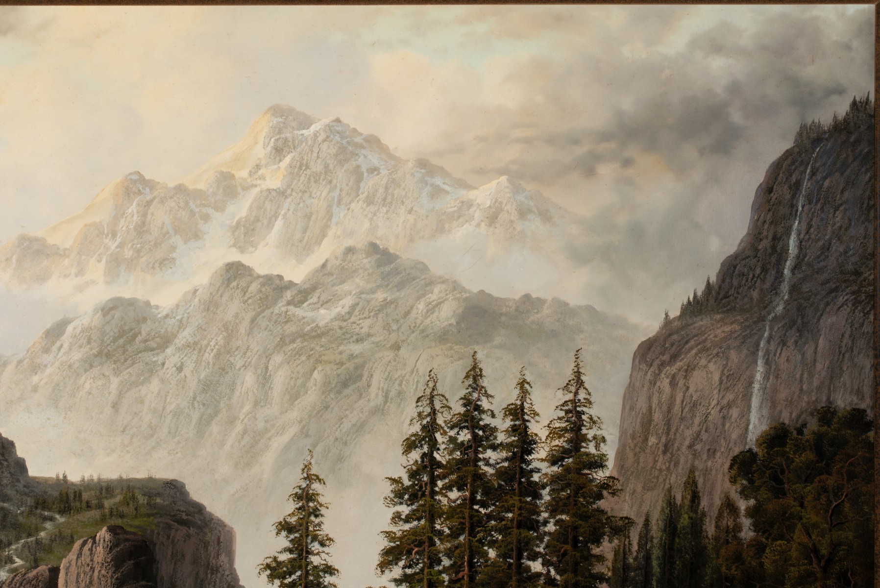 A 20TH CENTURY MOUNTAIN LANDSCAPE SIGNED E. PORTHIAN