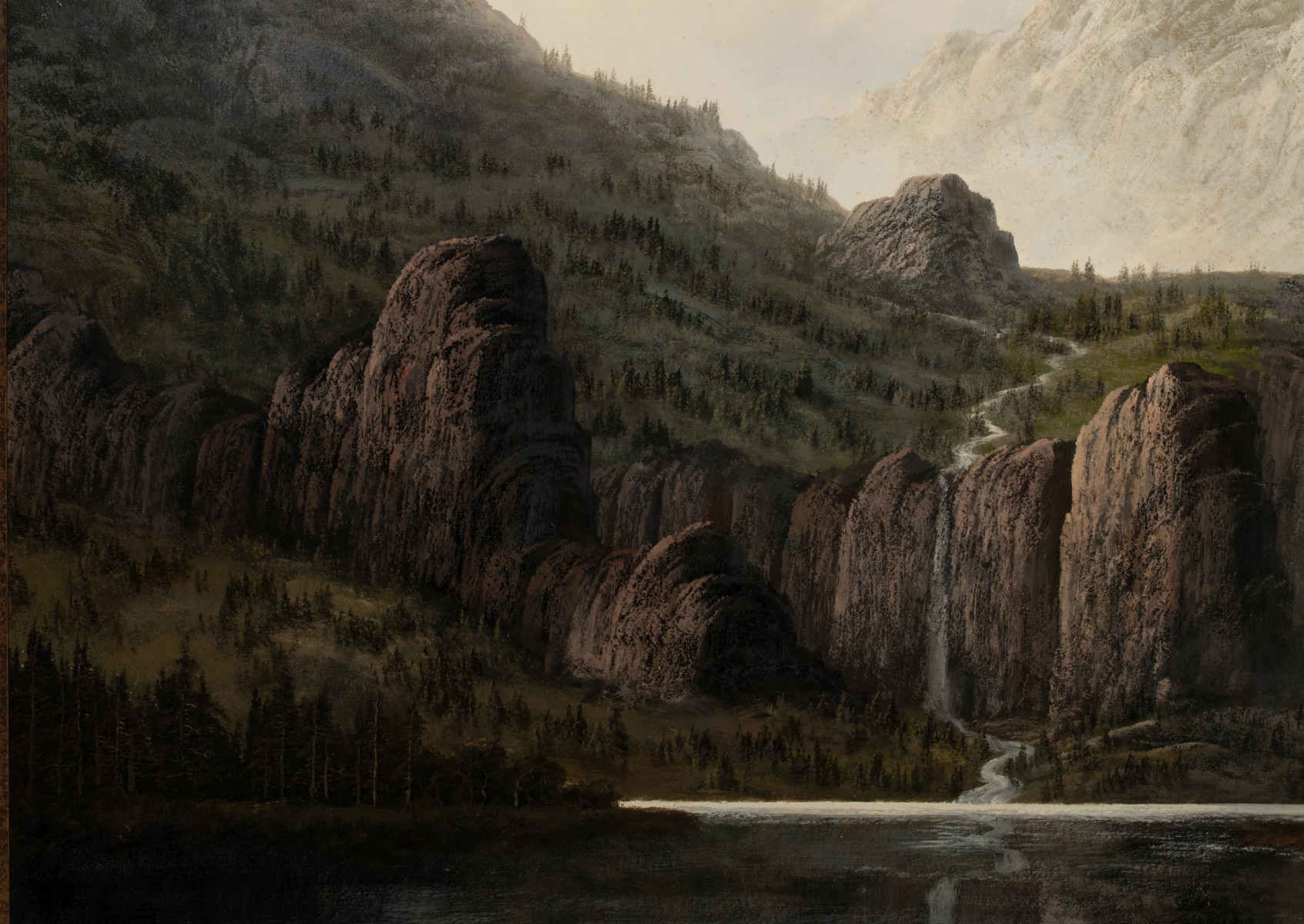 A 20TH CENTURY MOUNTAIN LANDSCAPE SIGNED E. PORTHIAN