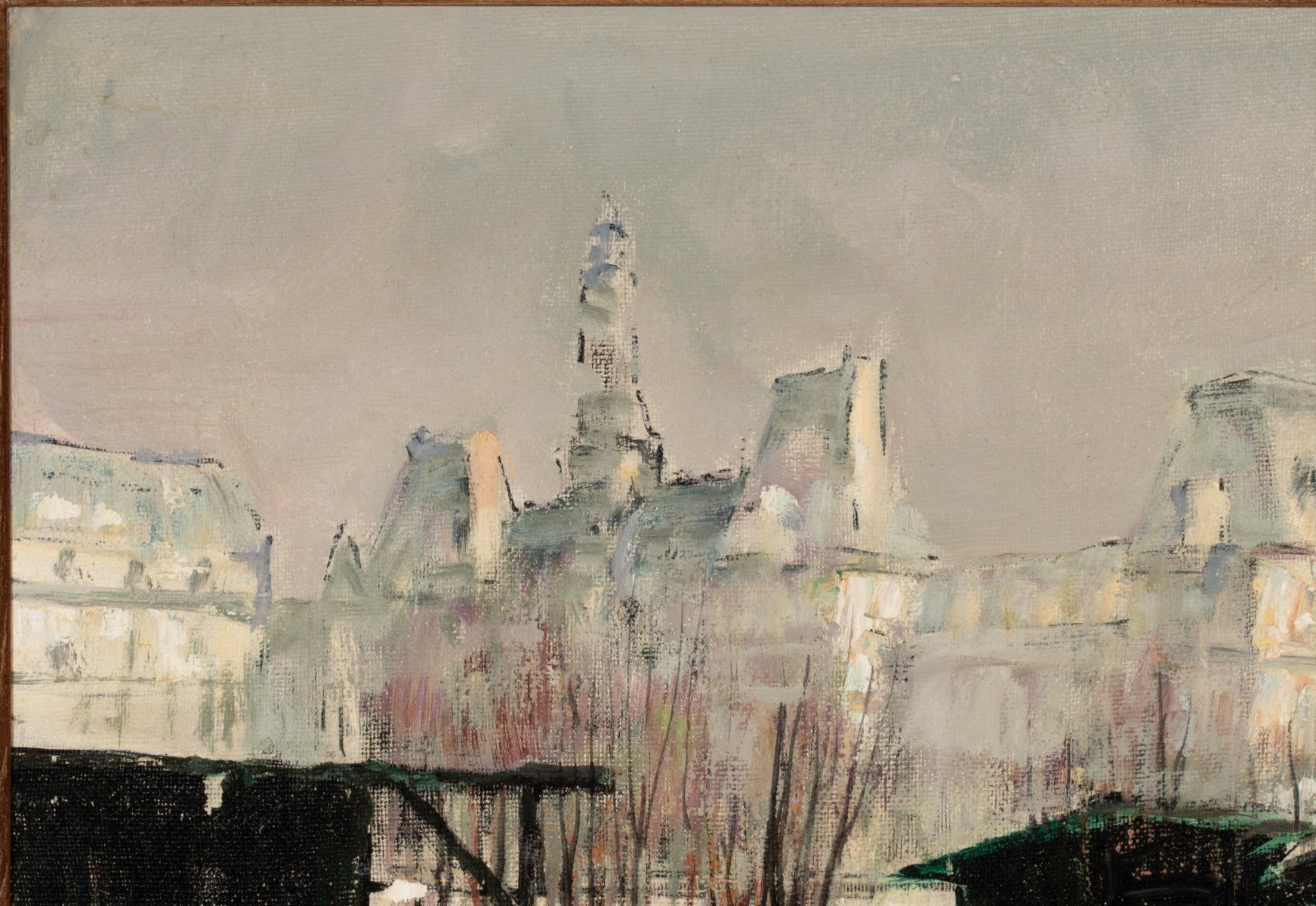 JULES HERVE (1887-1981) PARIS STREET OIL ON CANVAS