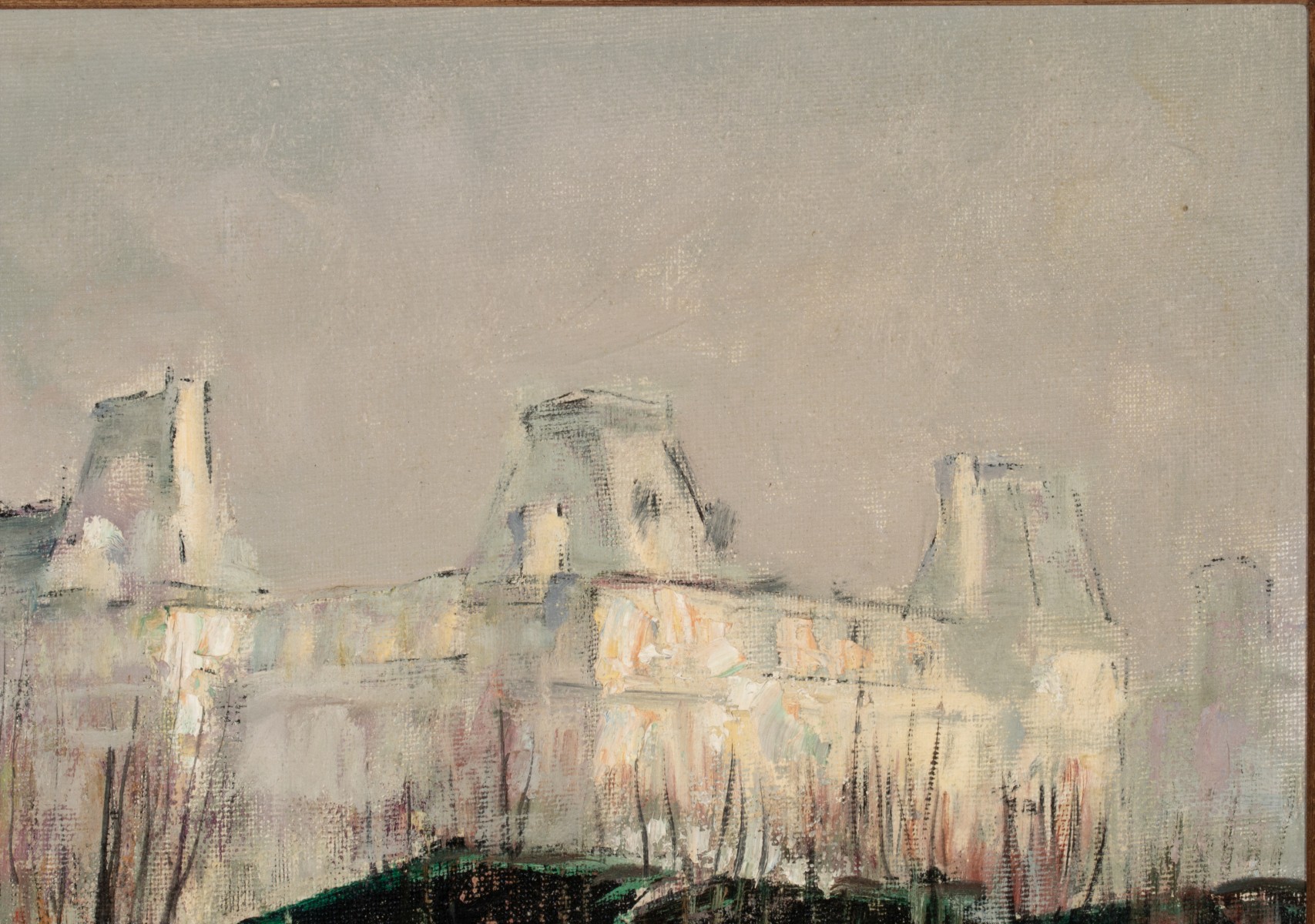 JULES HERVE (1887-1981) PARIS STREET OIL ON CANVAS