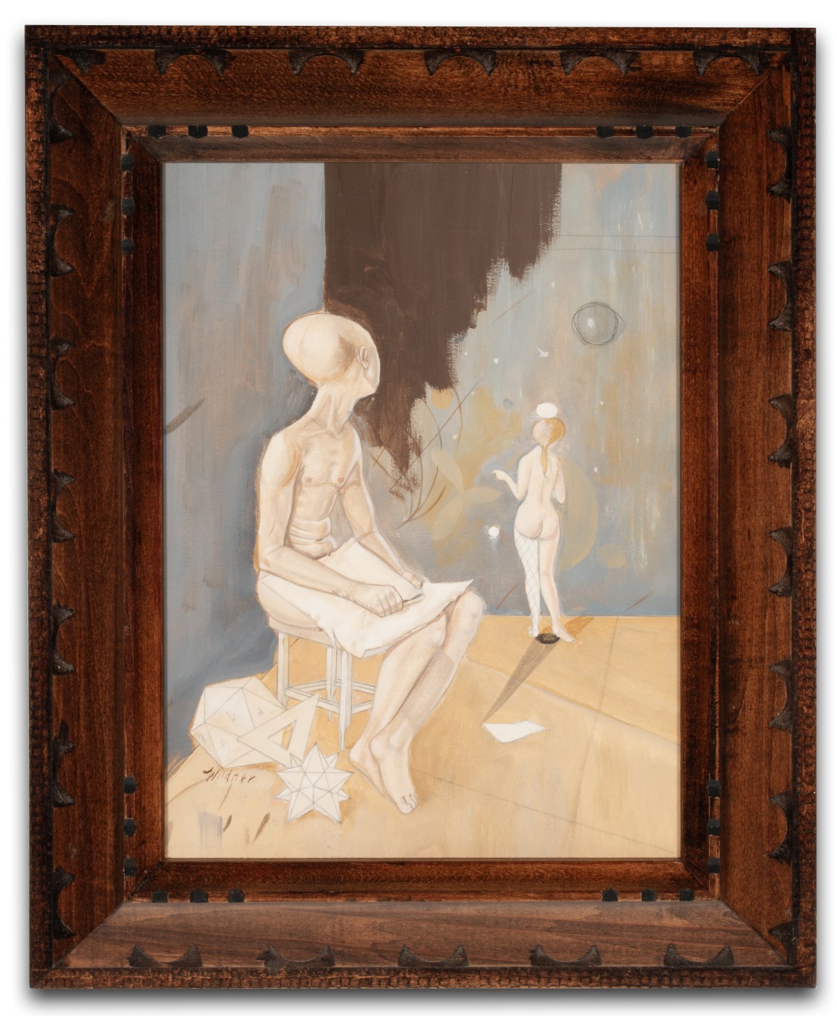 WERNER WILDNER (1925-2004) SURREALIST TEMPERA ON BOARD