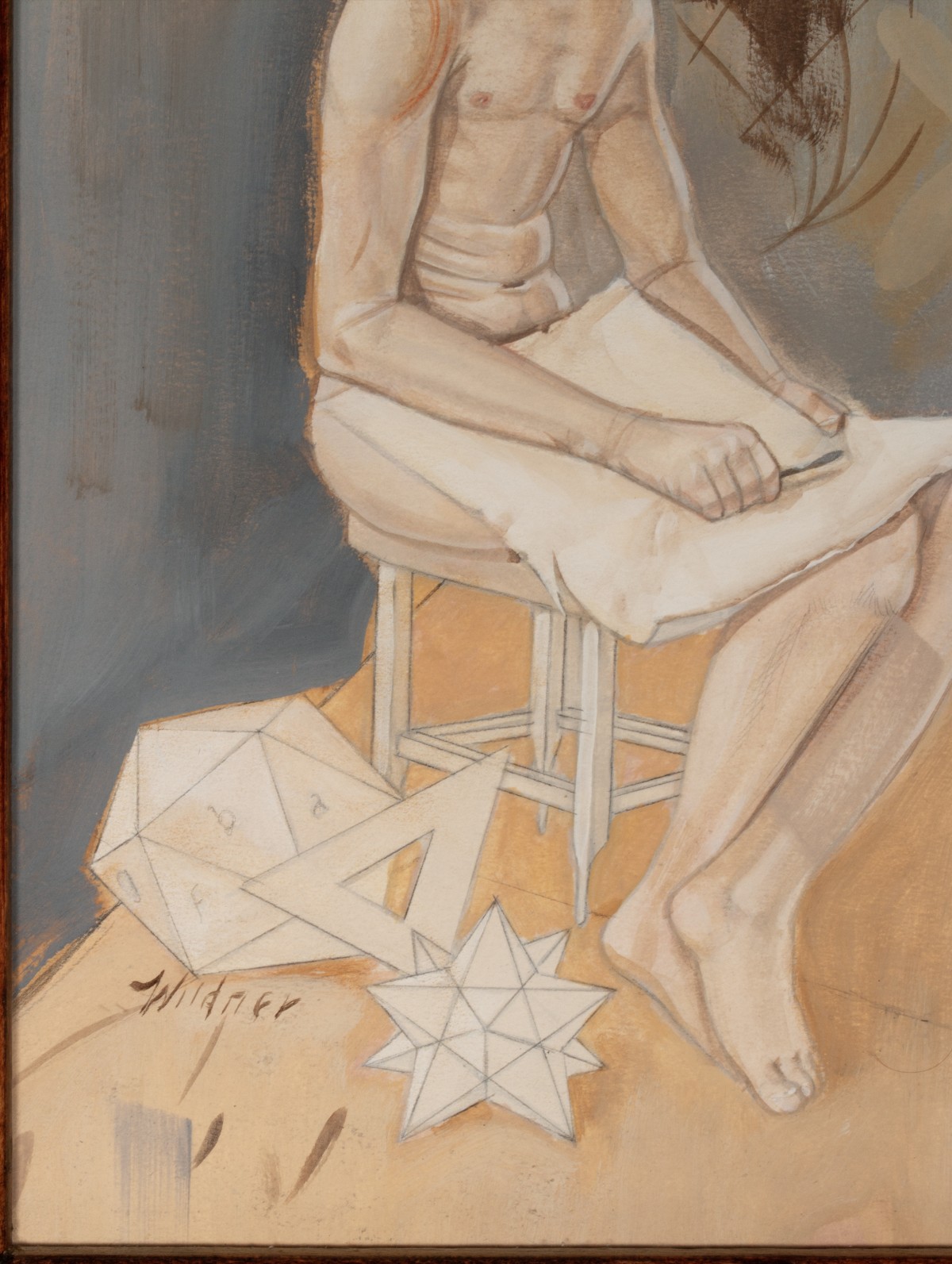 WERNER WILDNER (1925-2004) SURREALIST TEMPERA ON BOARD