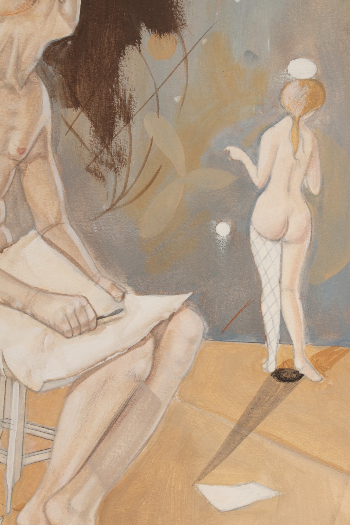 WERNER WILDNER (1925-2004) SURREALIST TEMPERA ON BOARD