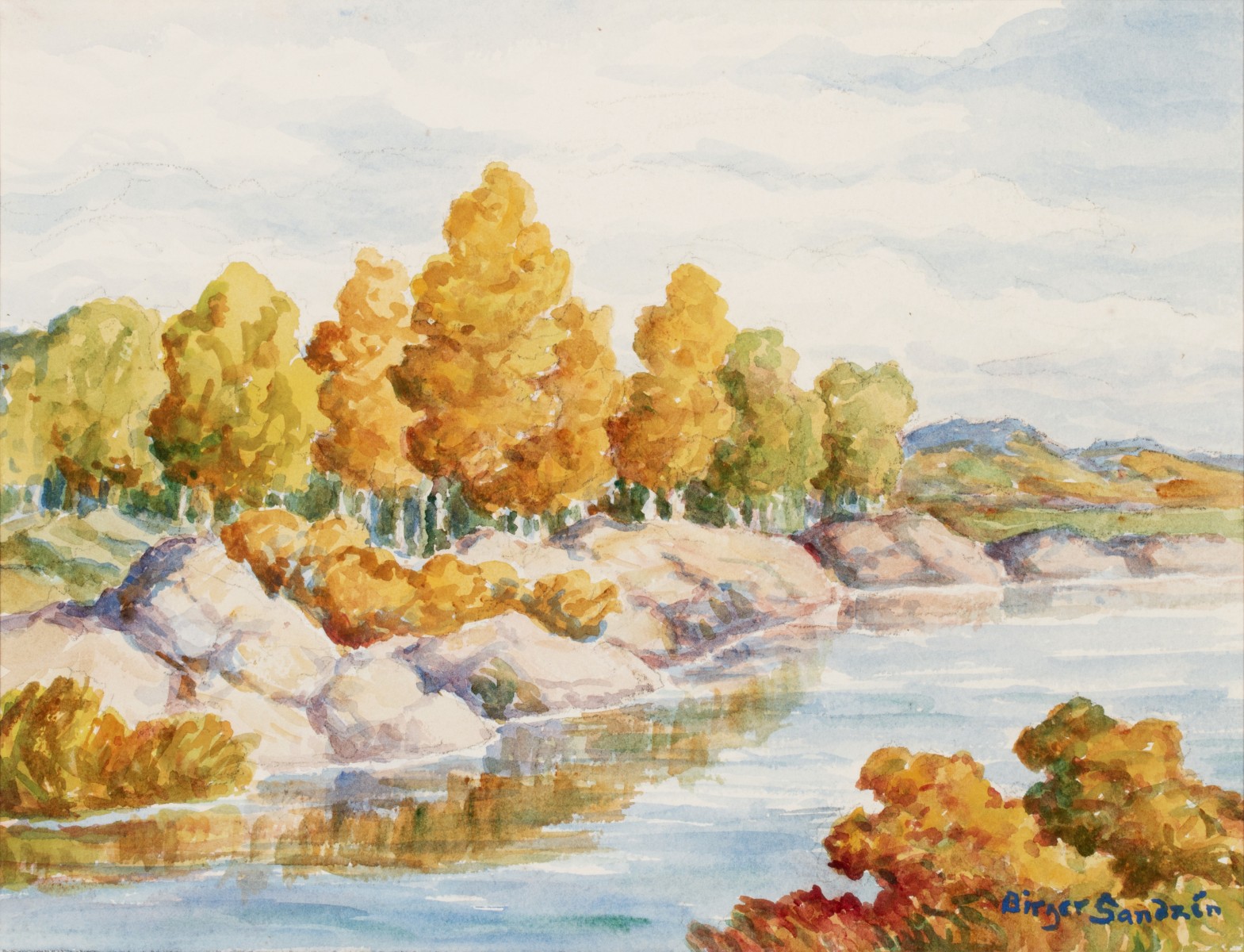 BIRGER SANDZÉN (1871-1954) 1950 KANSAS WATERCOLOR