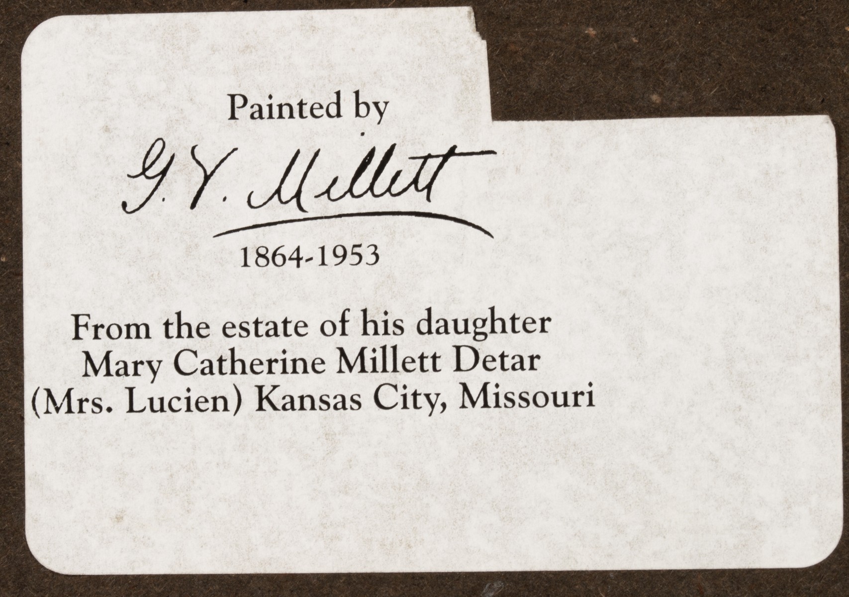 GEORGE VAN MILLETT (1864-1953) PUBLISHED EXHIBITED OIL