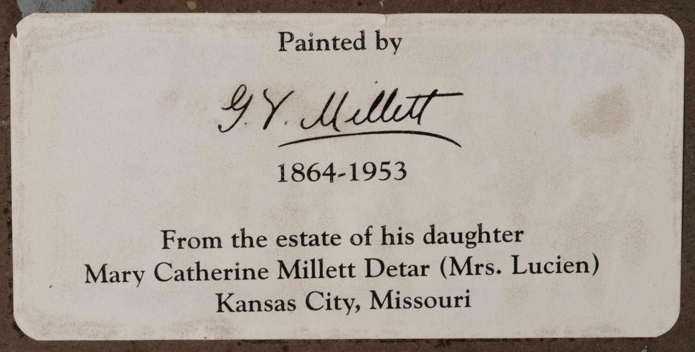 GEORGE VAN MILLETT (1864-1953) PUBLISHED EXHIBITED OIL