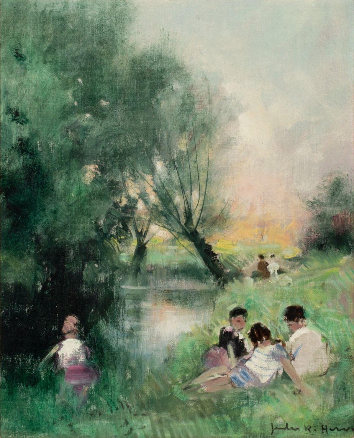 JULES R. HERVE (FRENCH 1887-1981) OIL ON CANVAS
