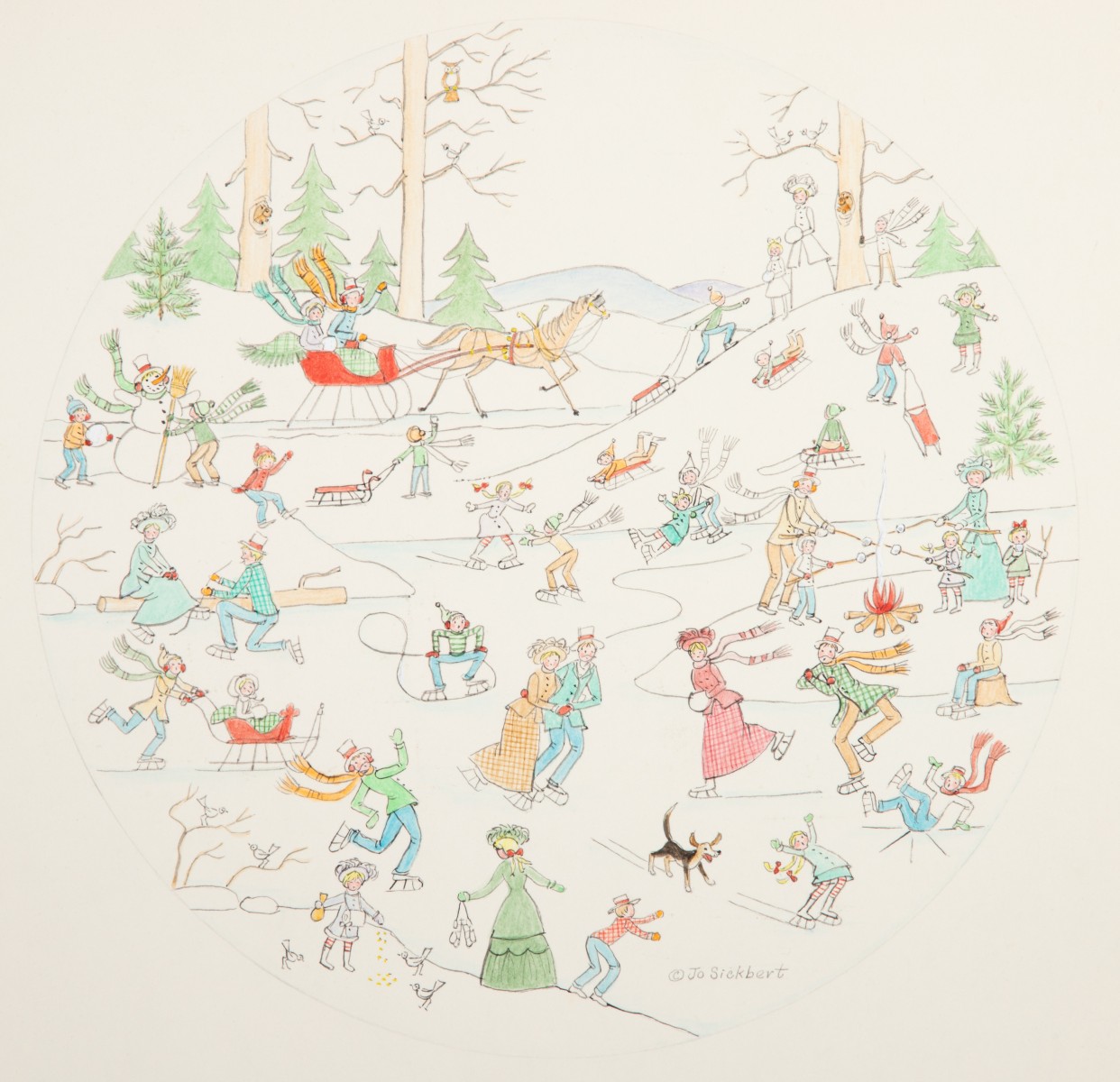 JO SICKBERT (1931-2009) FOUR ORIGINAL ILLUSTRATIONS