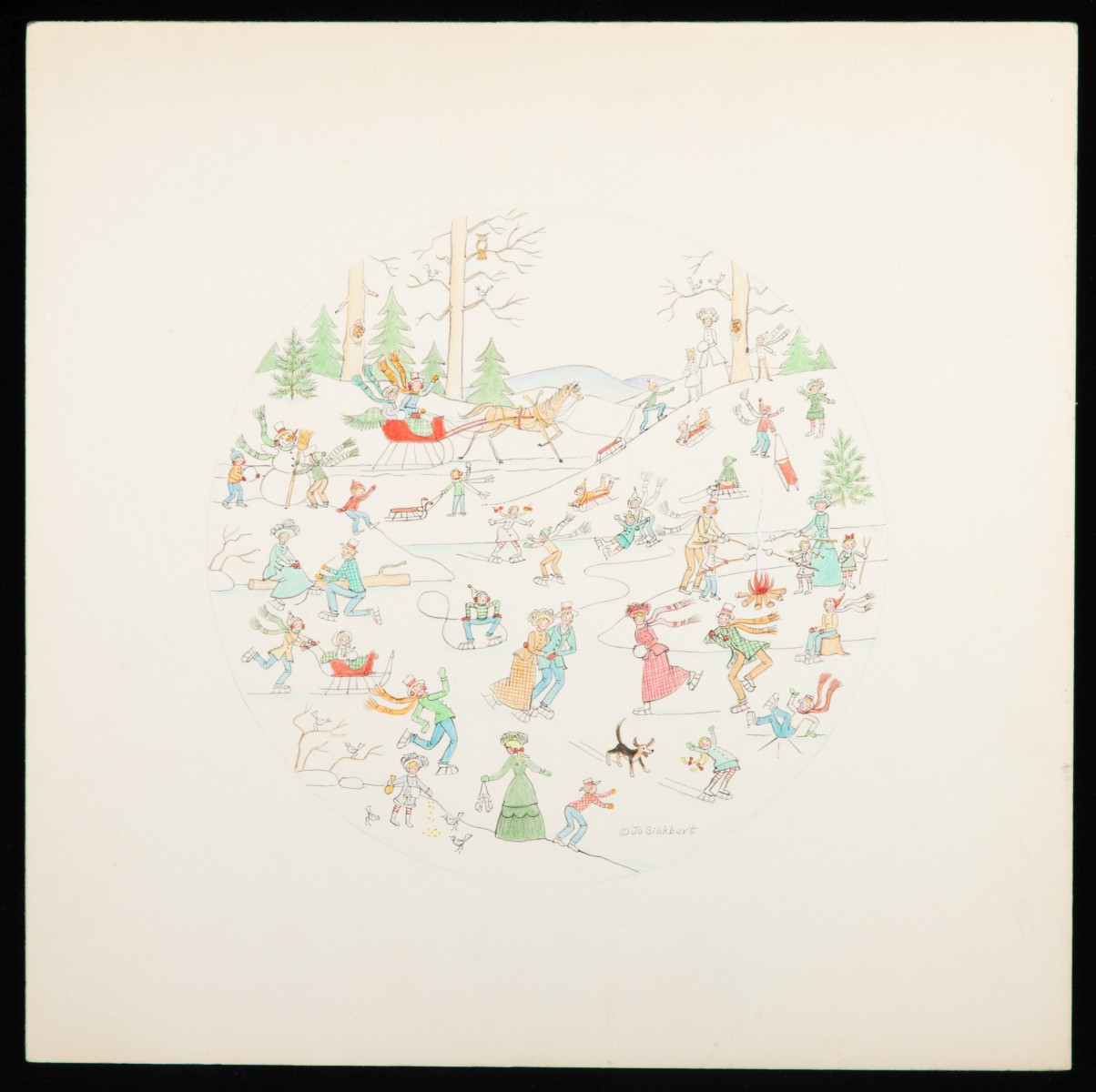 JO SICKBERT (1931-2009) FOUR ORIGINAL ILLUSTRATIONS